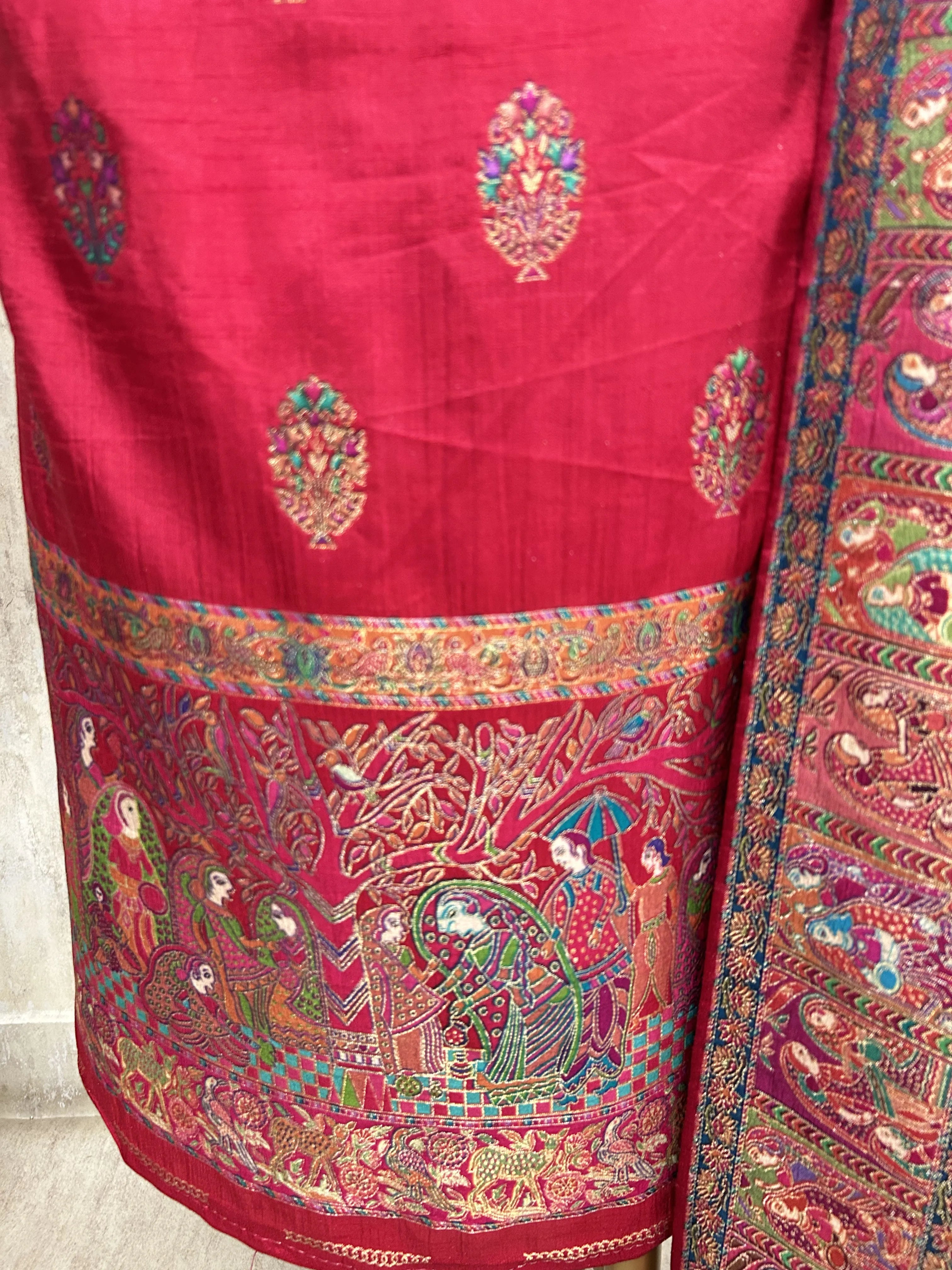 Traditional Silk Elegance Unstitched Suit