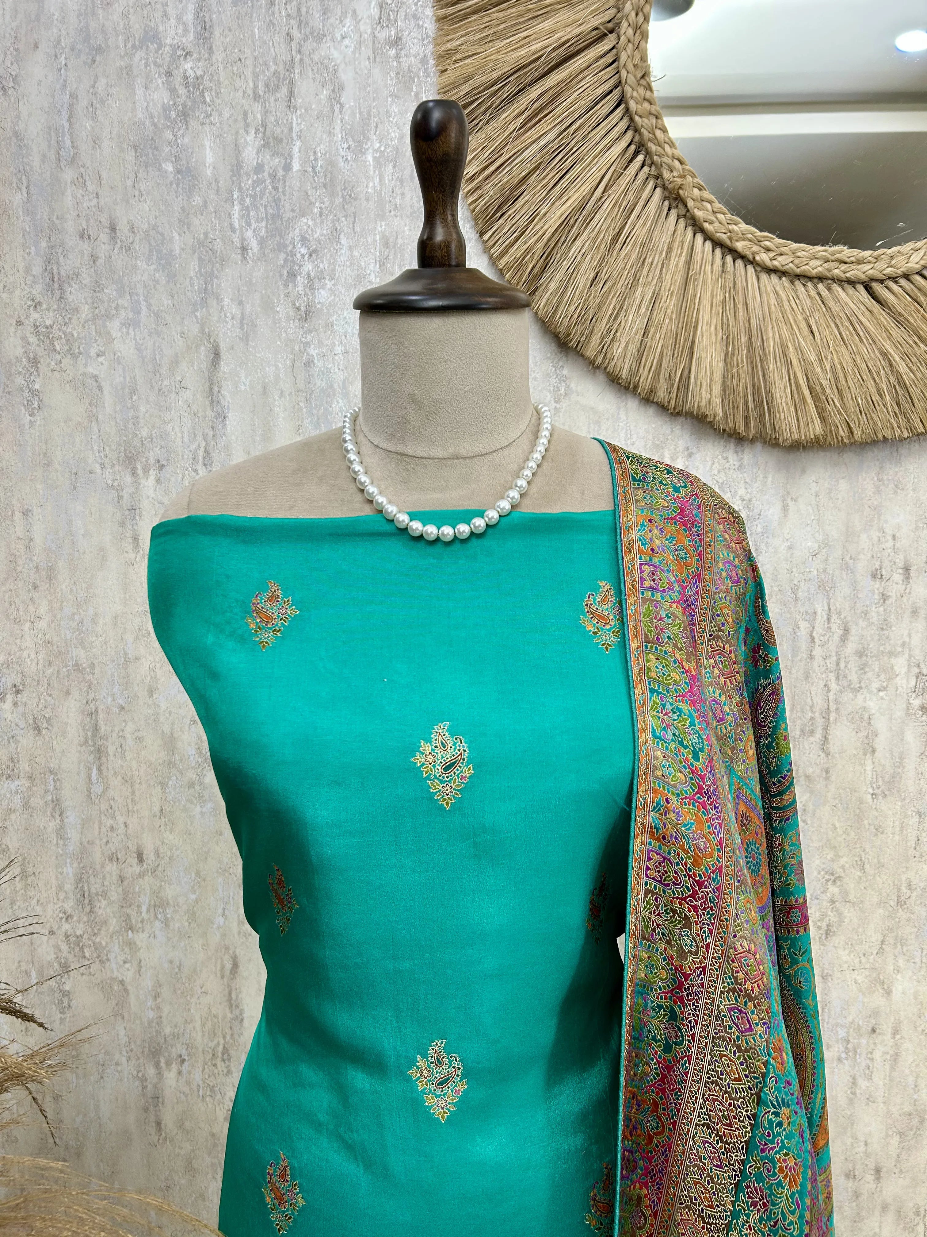 Fine silk Unstitched suit with Position Print