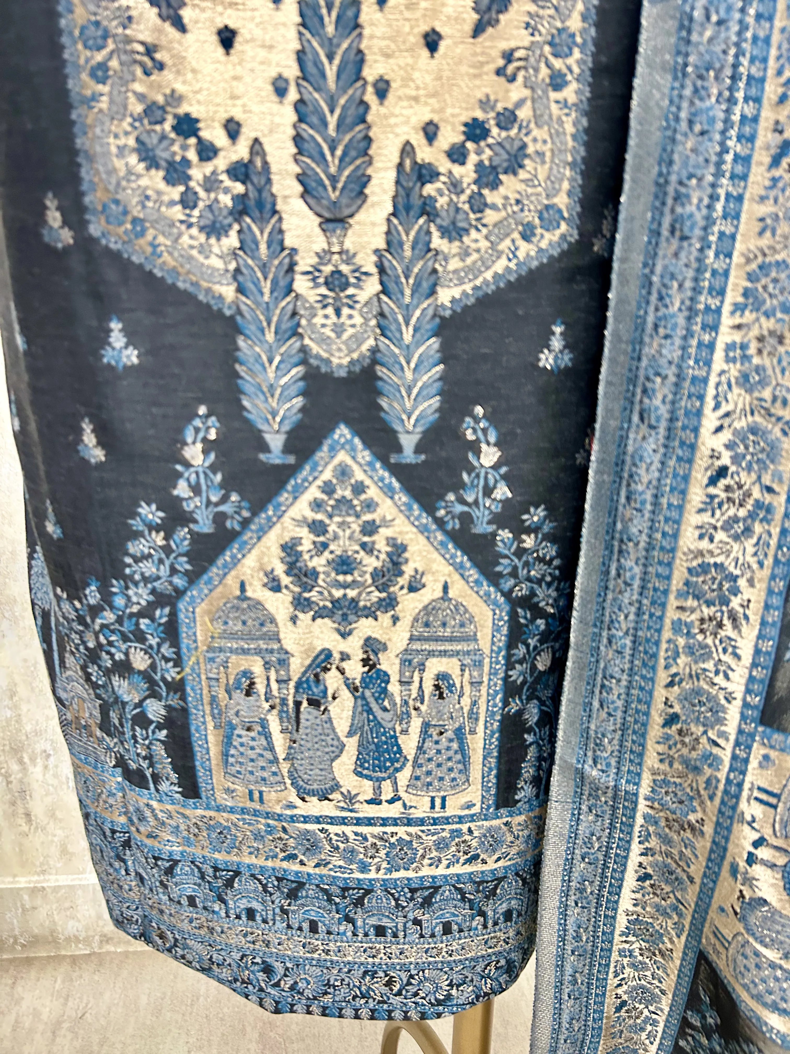 Midnight heritage silk unstitched suit