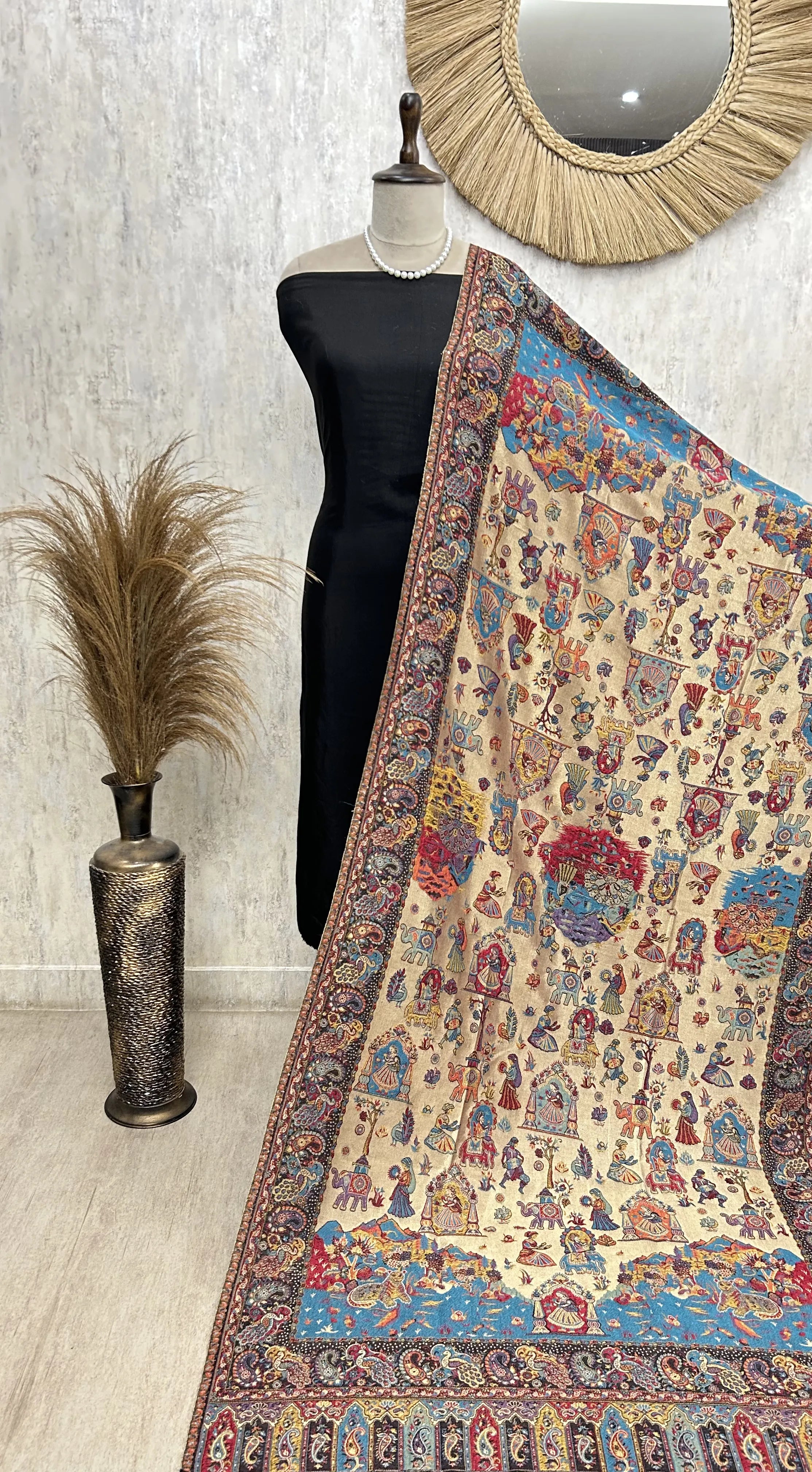 Heritage Moonlight Reversible Shawl with Curated Box Packaging