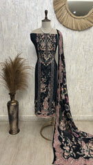 Zari Work Crepe Unstitched Suit Set