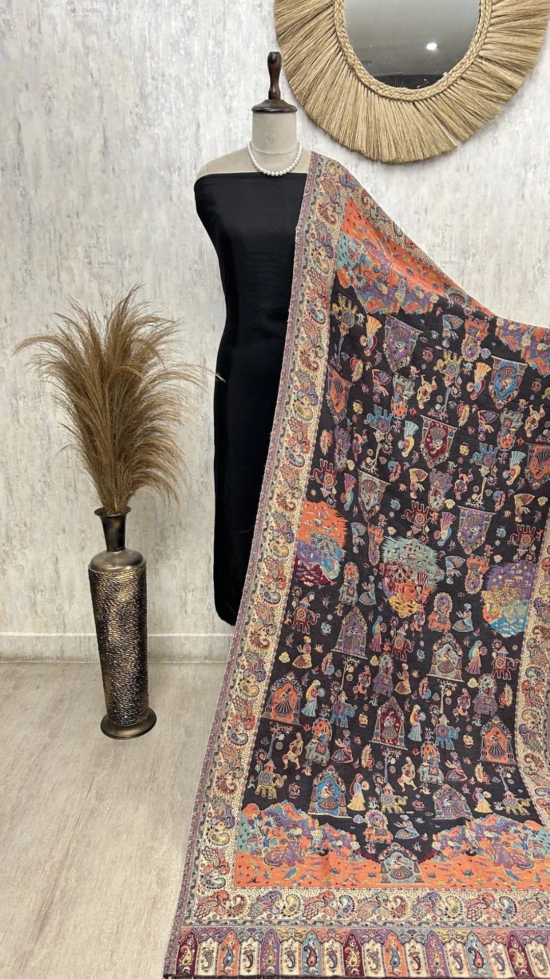 Heritage Moonlight Reversible Shawl with Curated Box Packaging