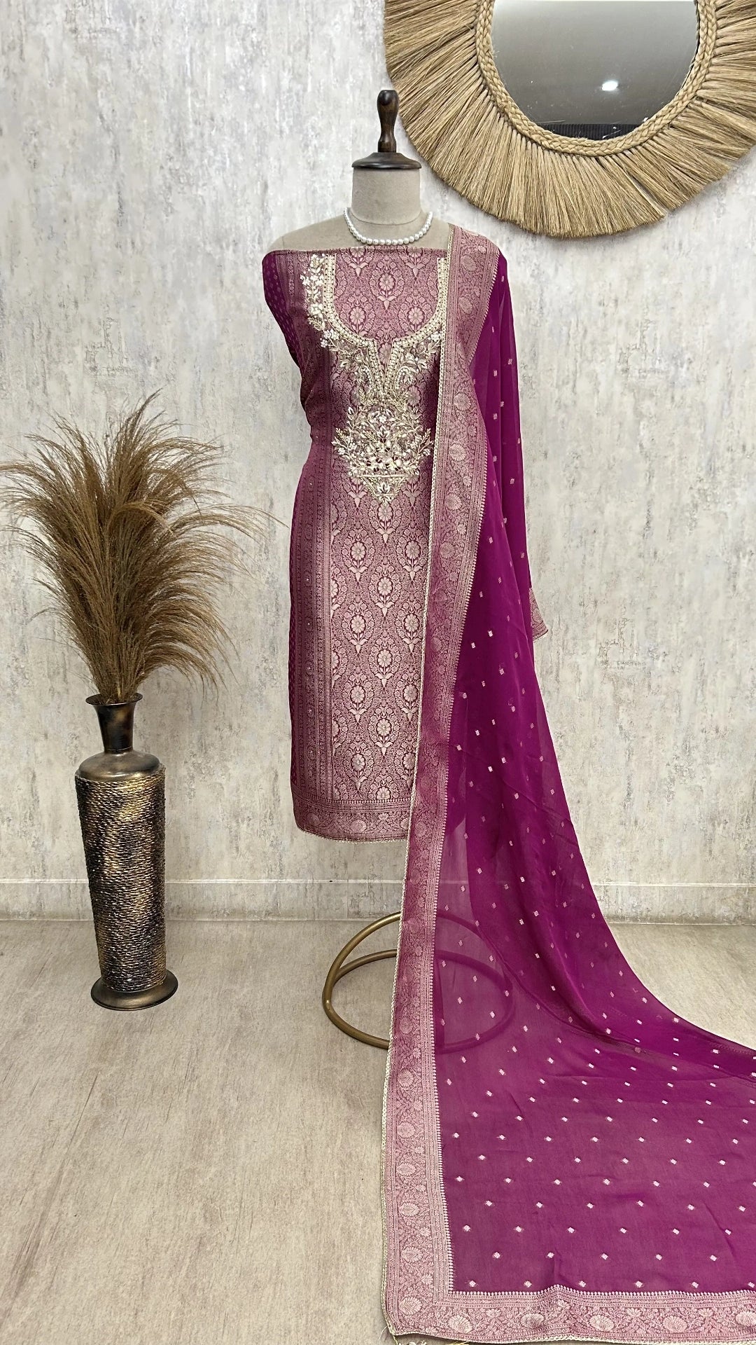 Brocade silk Luxury Unstitched suit