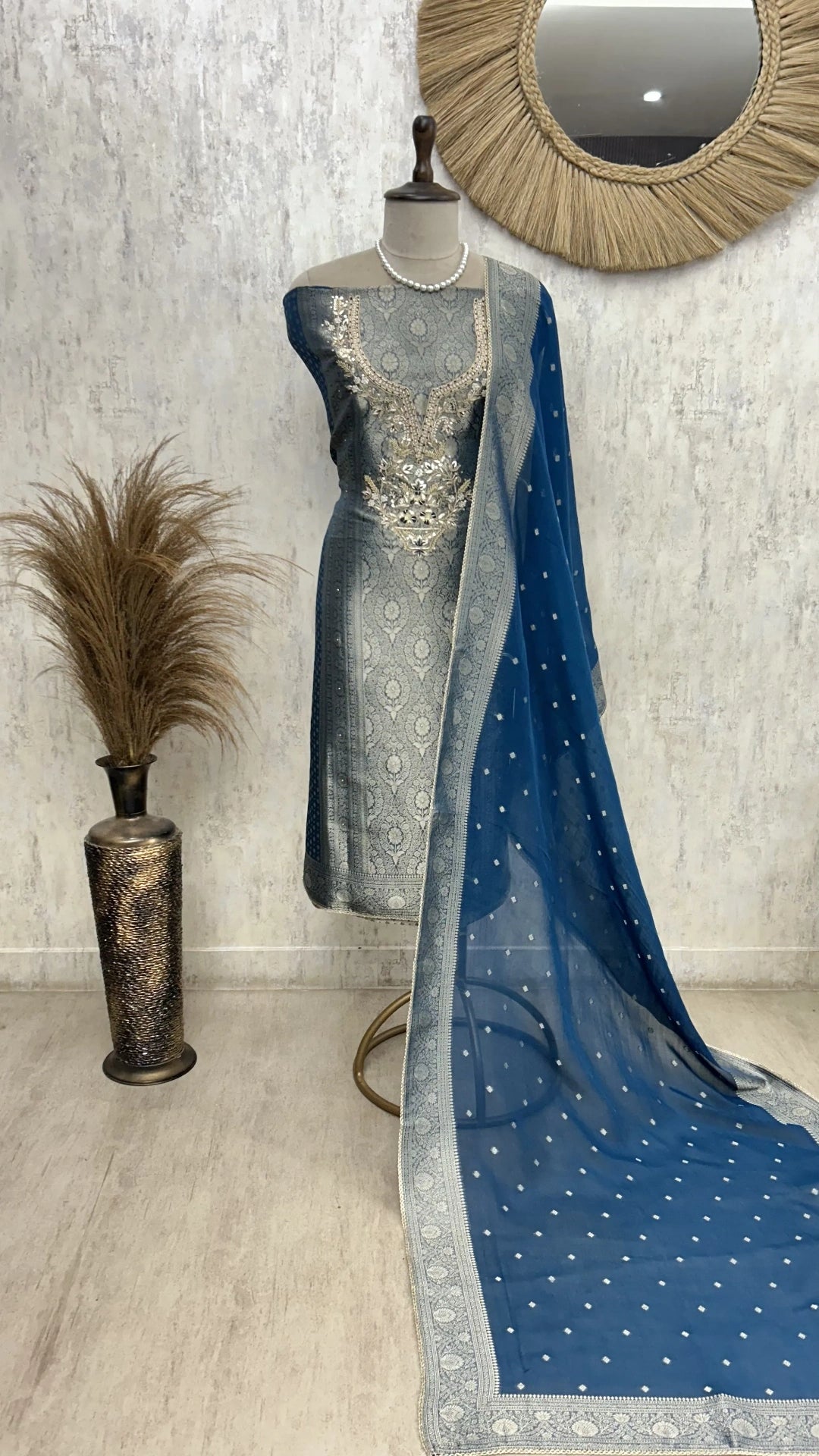 Brocade silk Luxury Unstitched suit