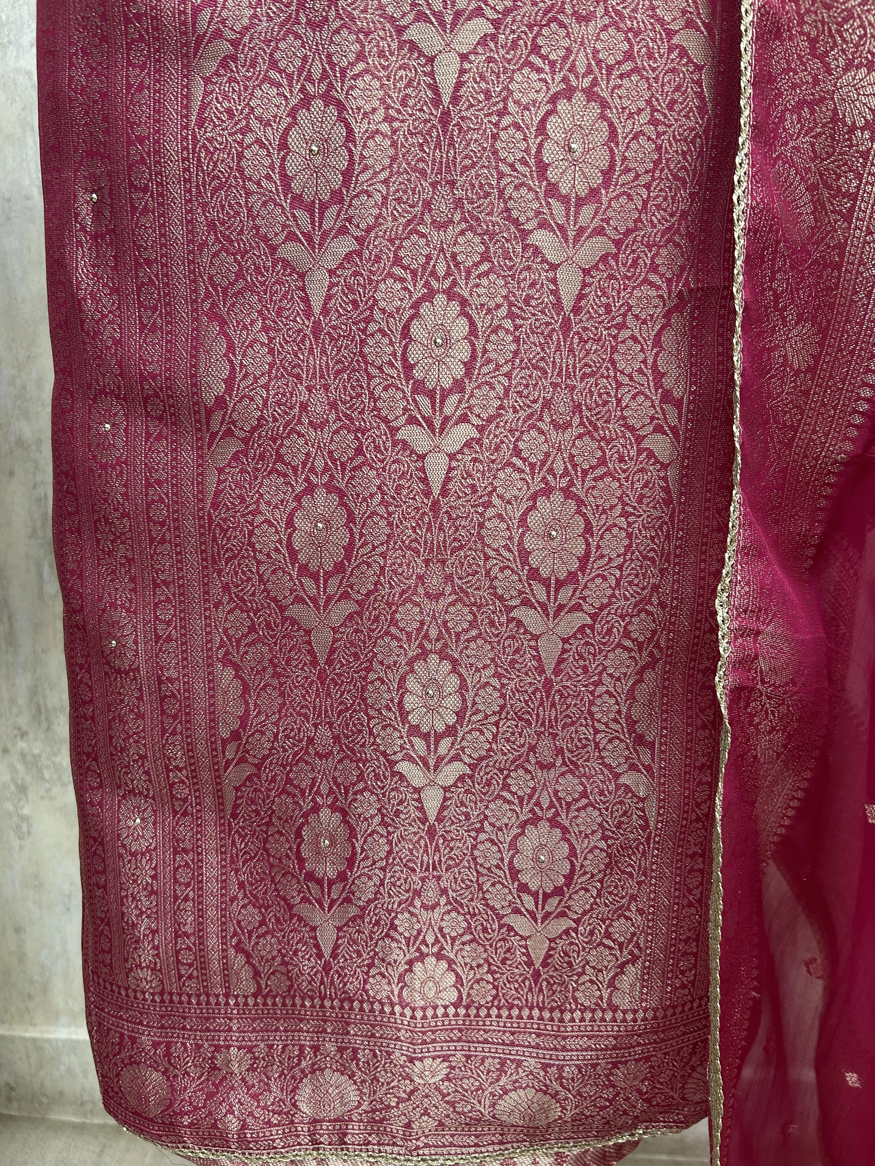 Brocade silk Luxury Unstitched suit