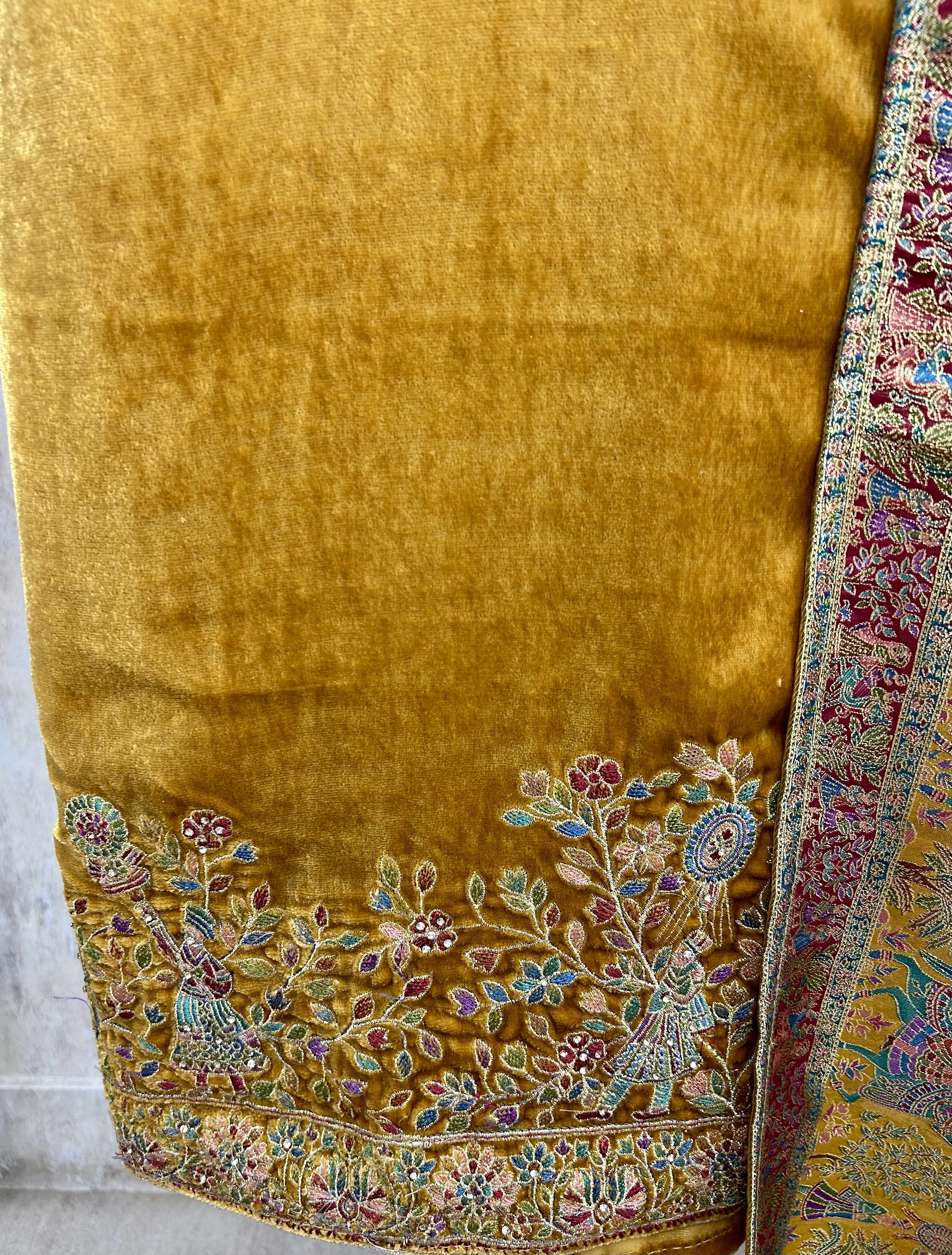 Velvet Unstitched suit with elephant motif