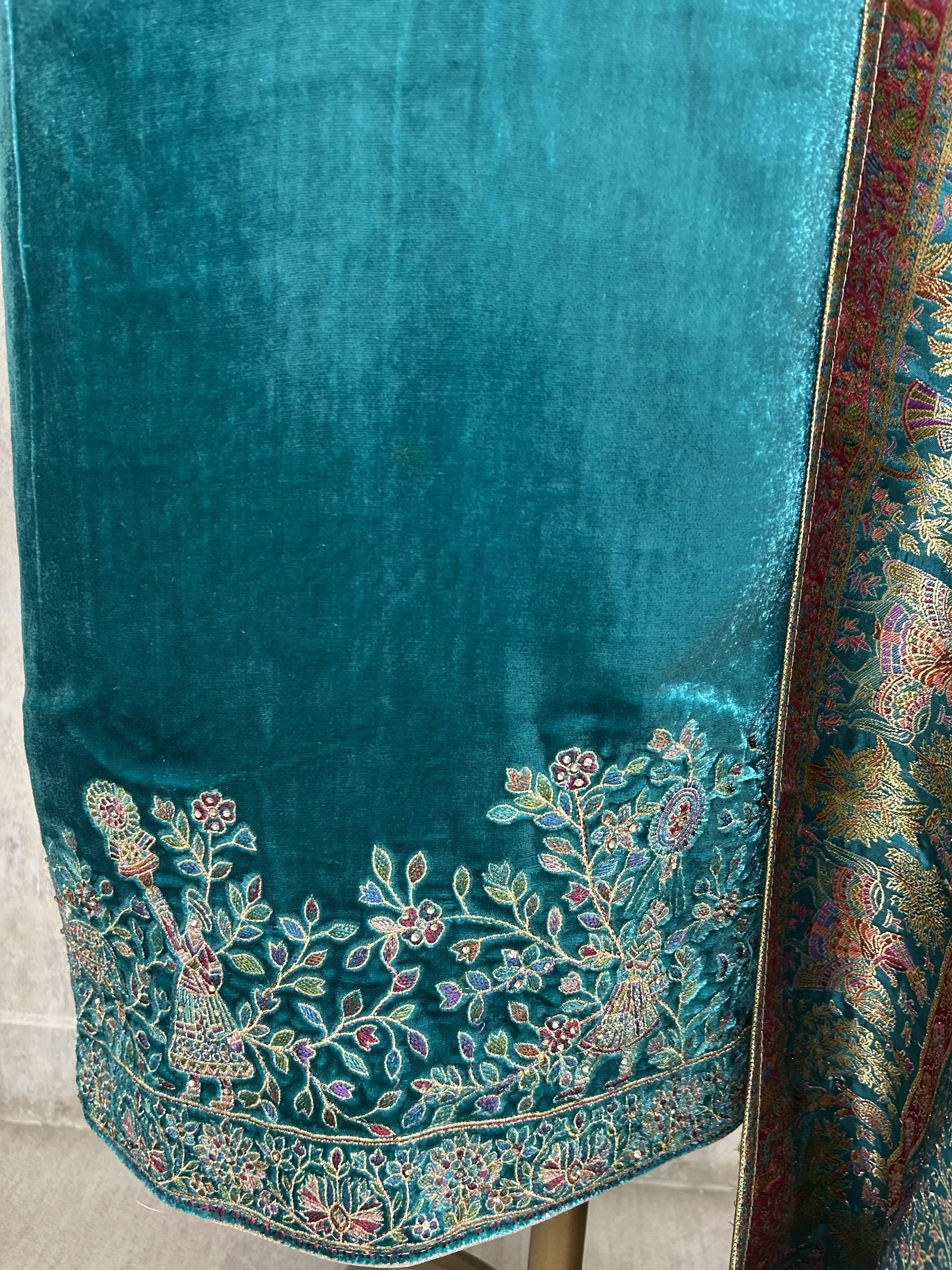 Velvet Unstitched suit with elephant motif