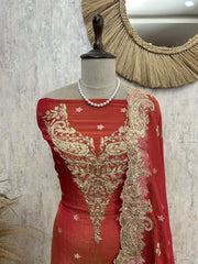 Zari-e-Gul Tissue Unstitched Suit with Potli