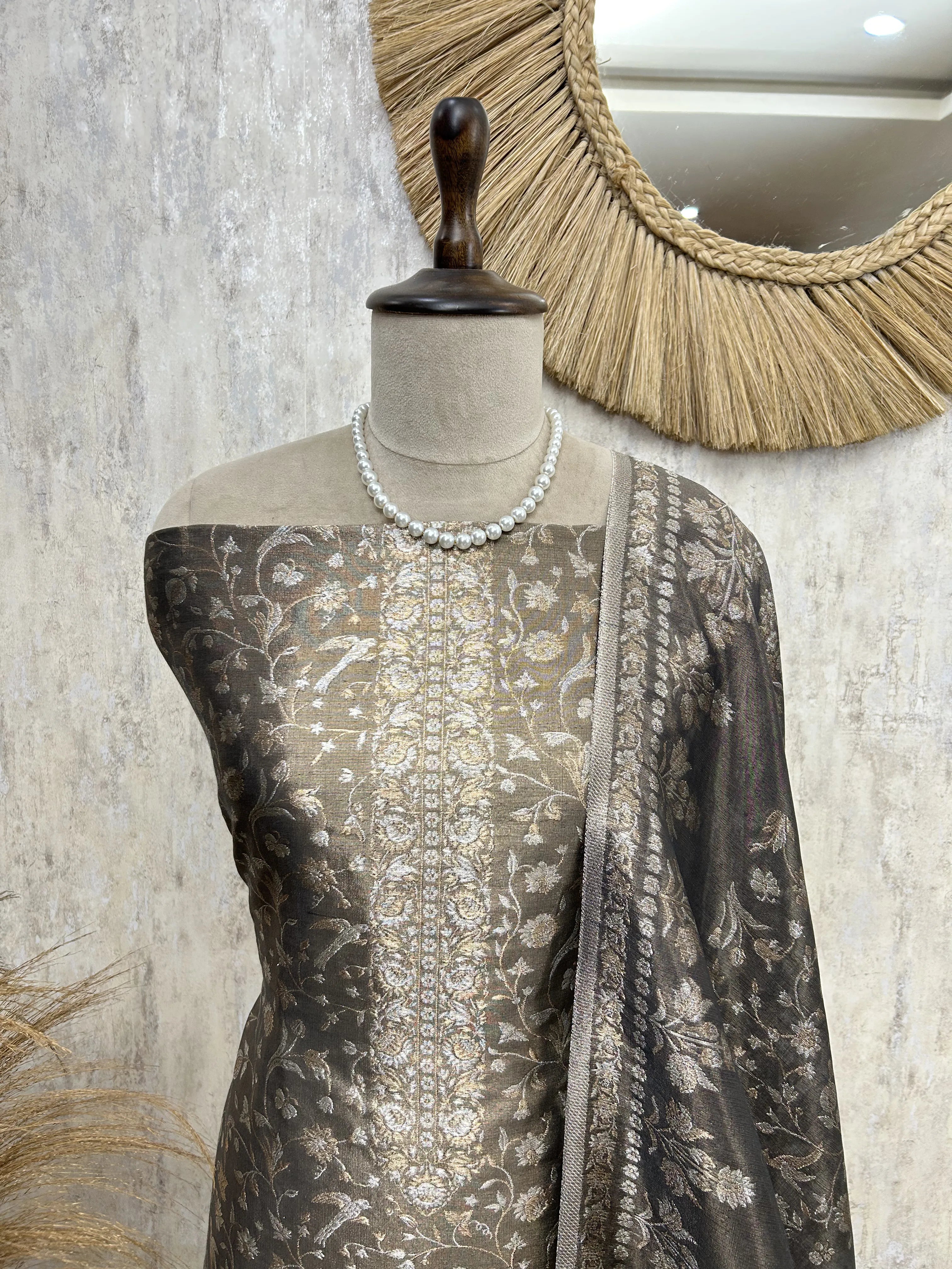 Fine Silk Elegance Unstitched Suit