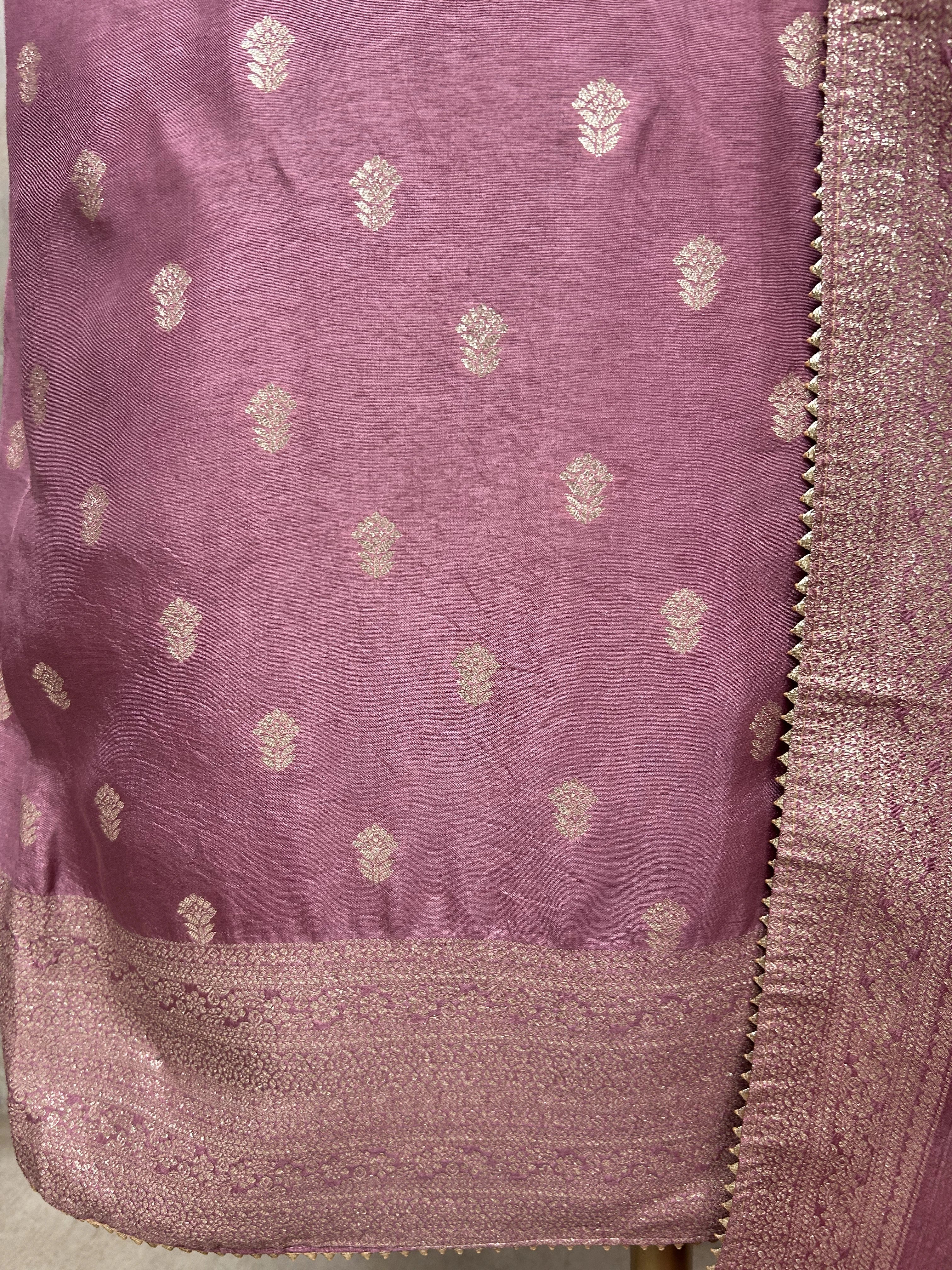 Banarasi Dola Silk Unstitched Suit Set Necktie Design