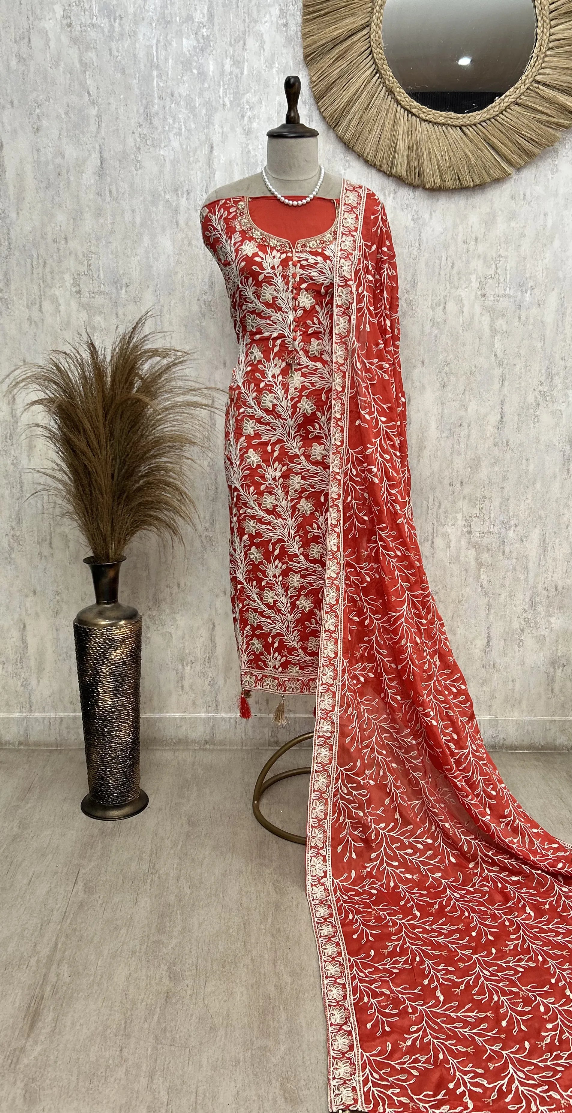 Elegant Embroidered Unstiched Suit