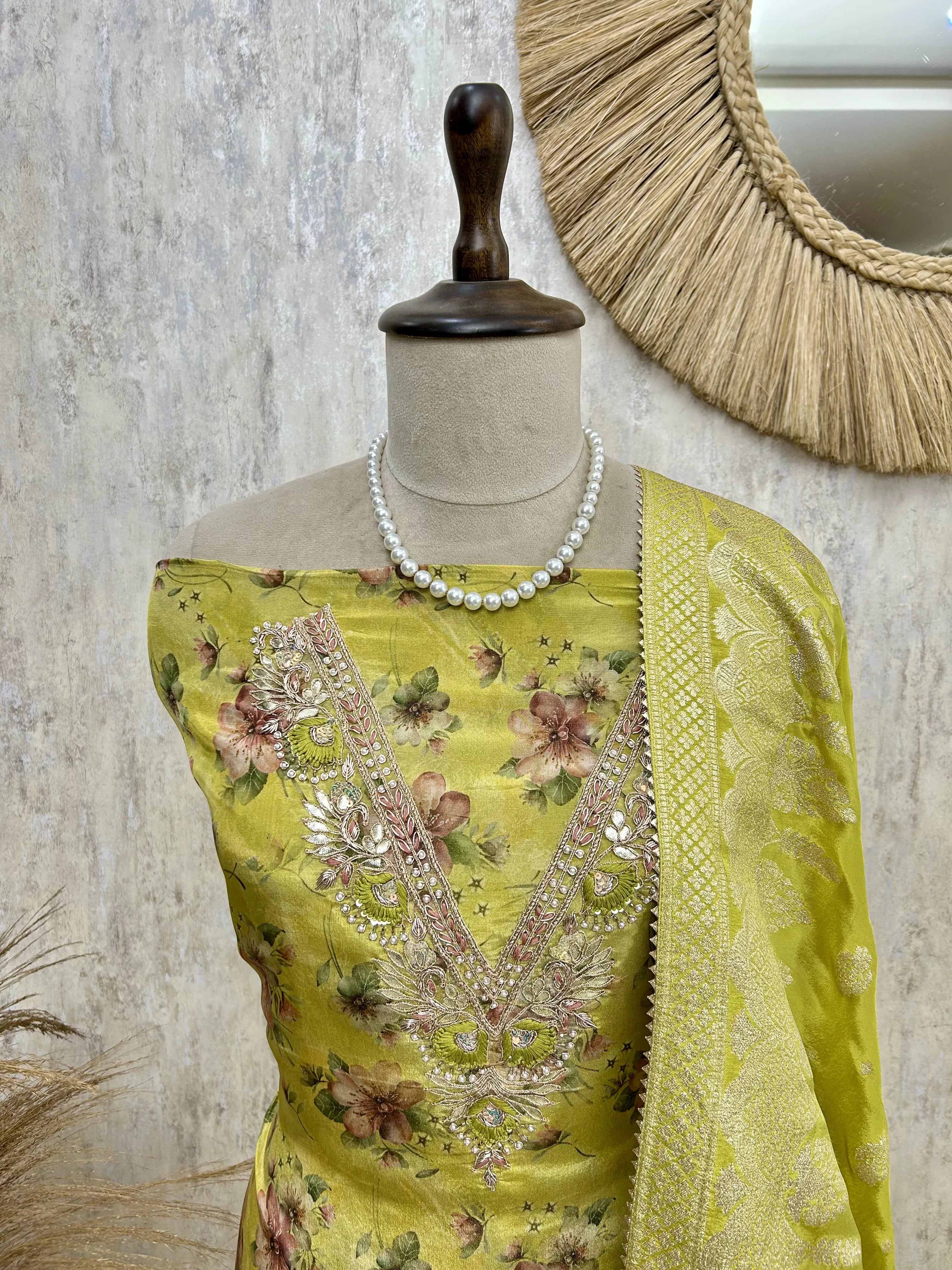 Embroidered Floral Unstiched suit