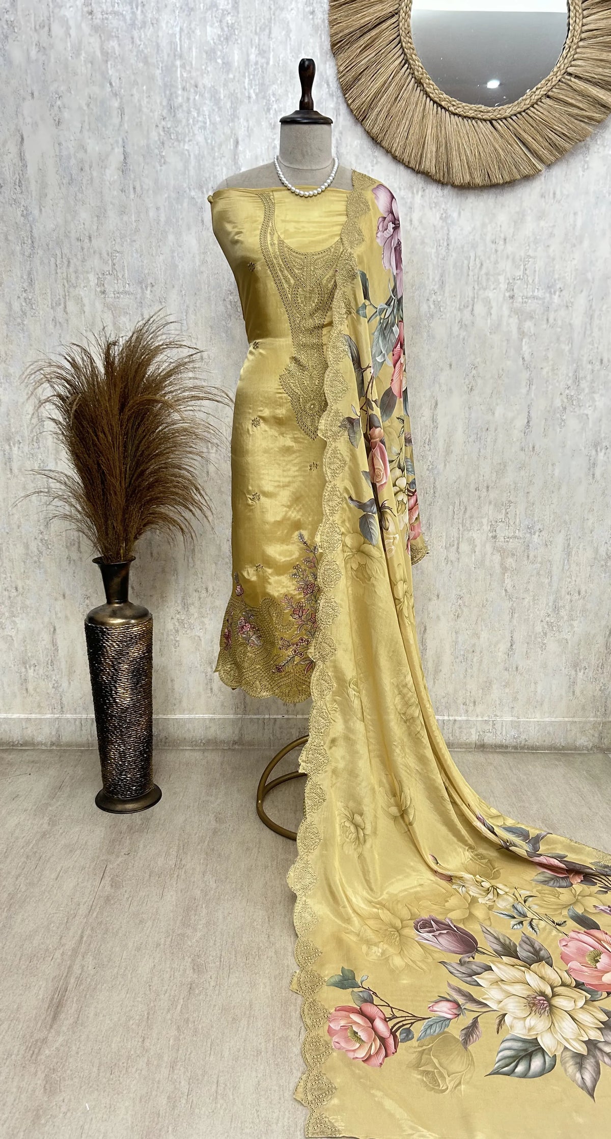 Floral Charm Unstiched Suit