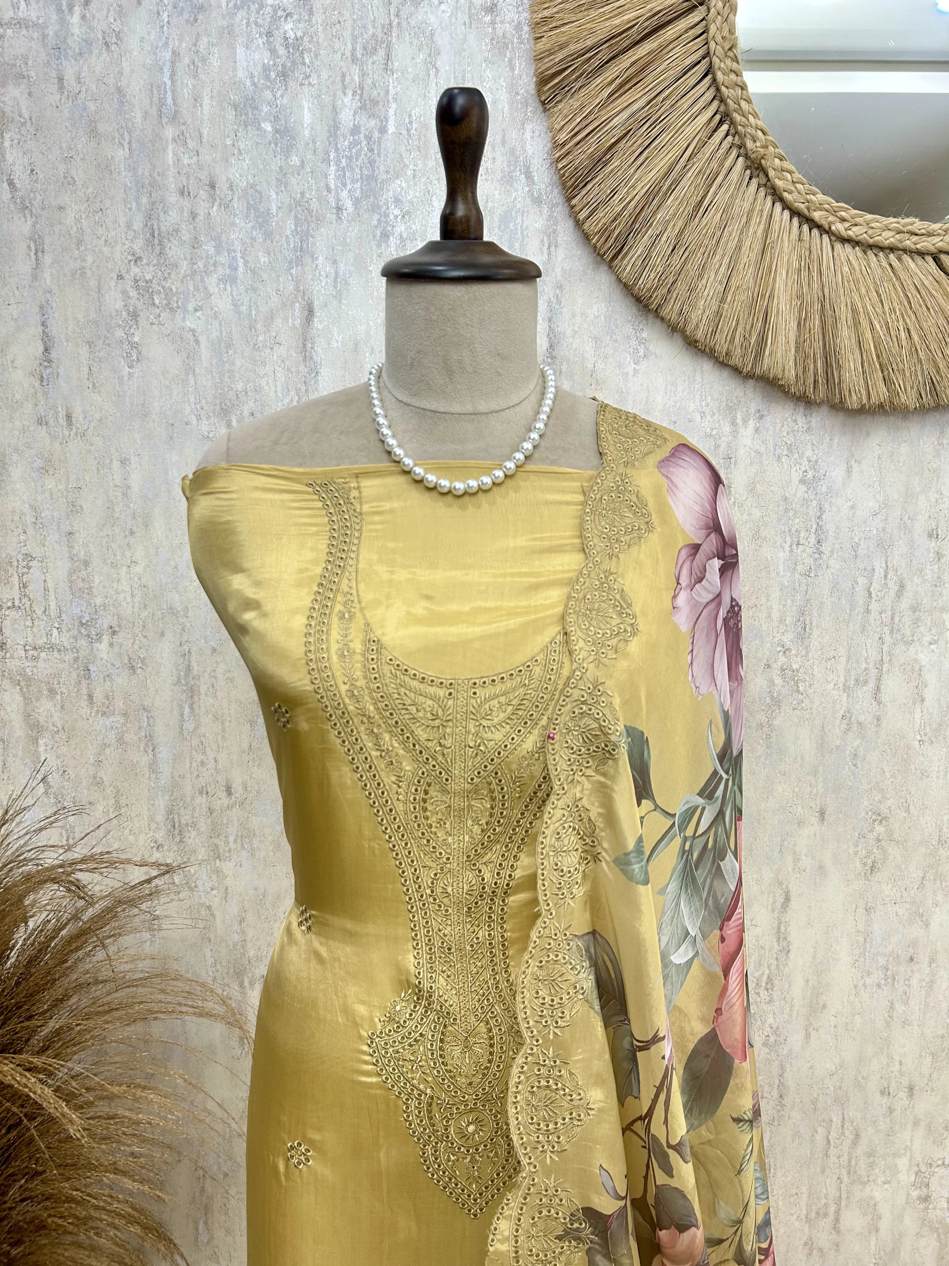 Floral Charm Unstiched Suit