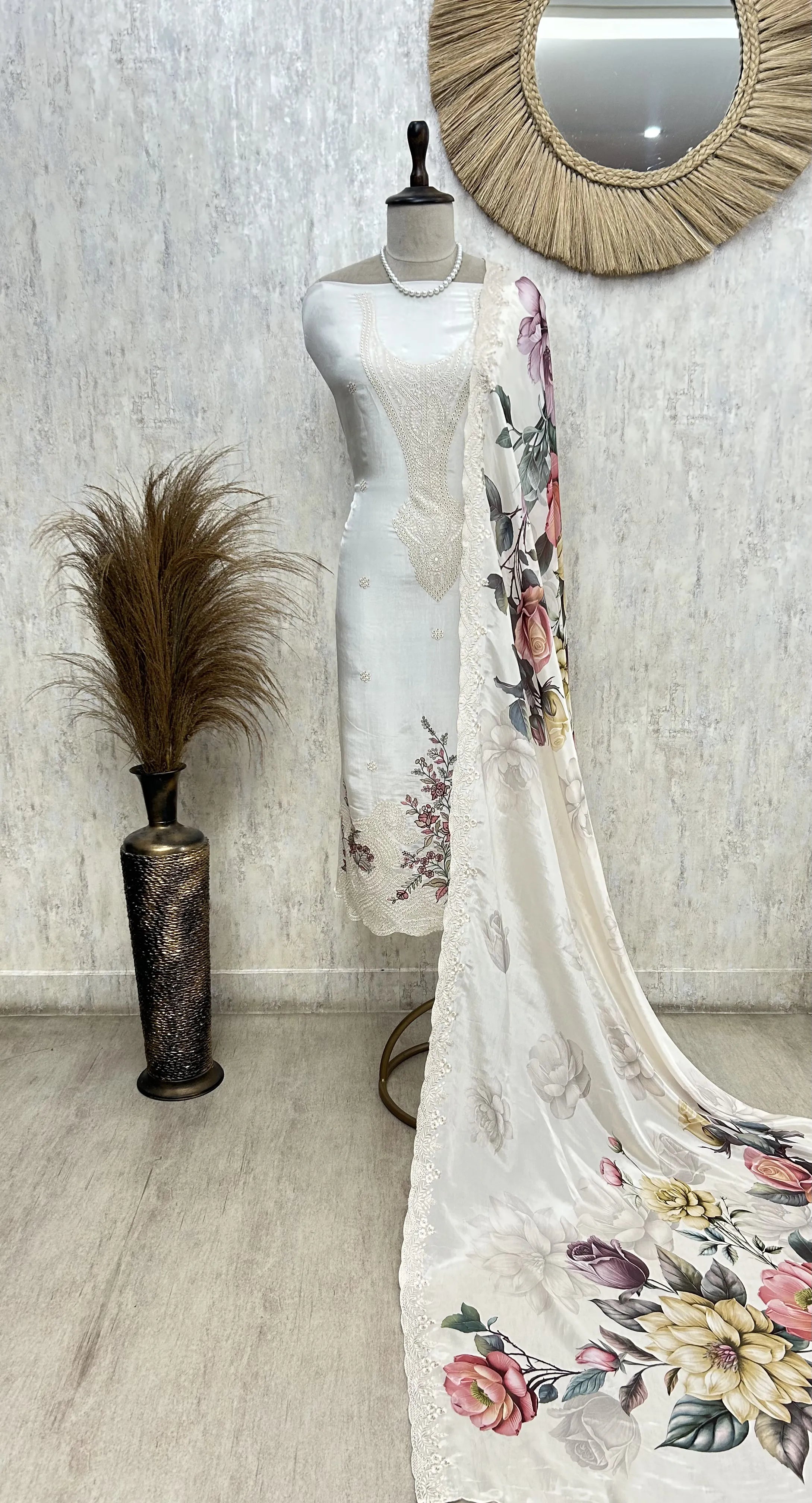 Floral Charm Unstiched Suit