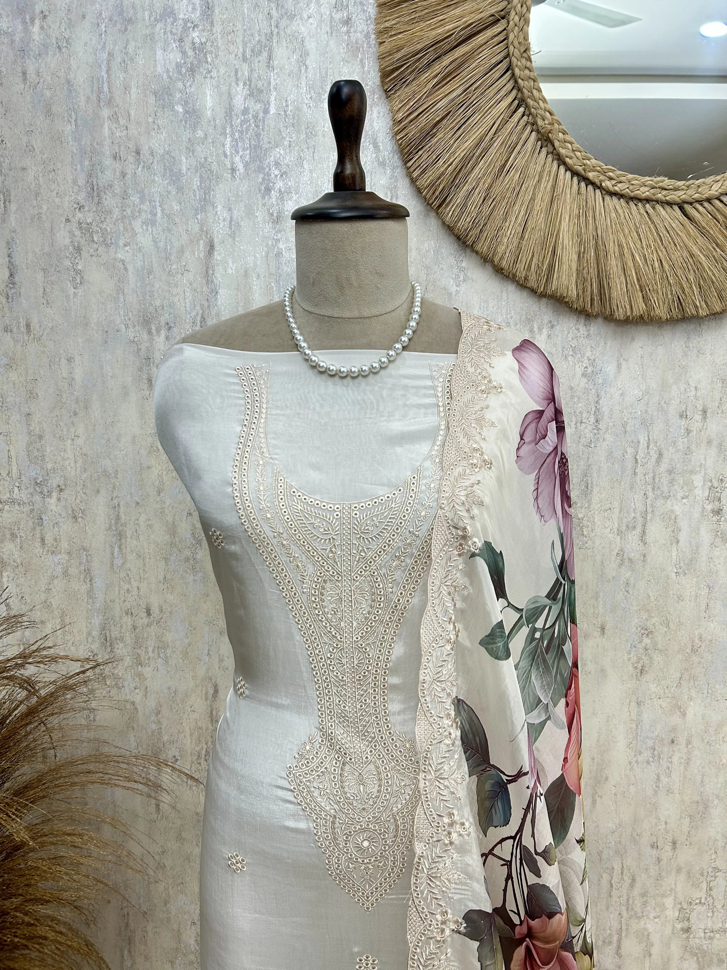 Floral Charm Unstiched Suit