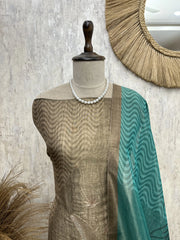 Floral pastoral hand embroidery unstiched suit