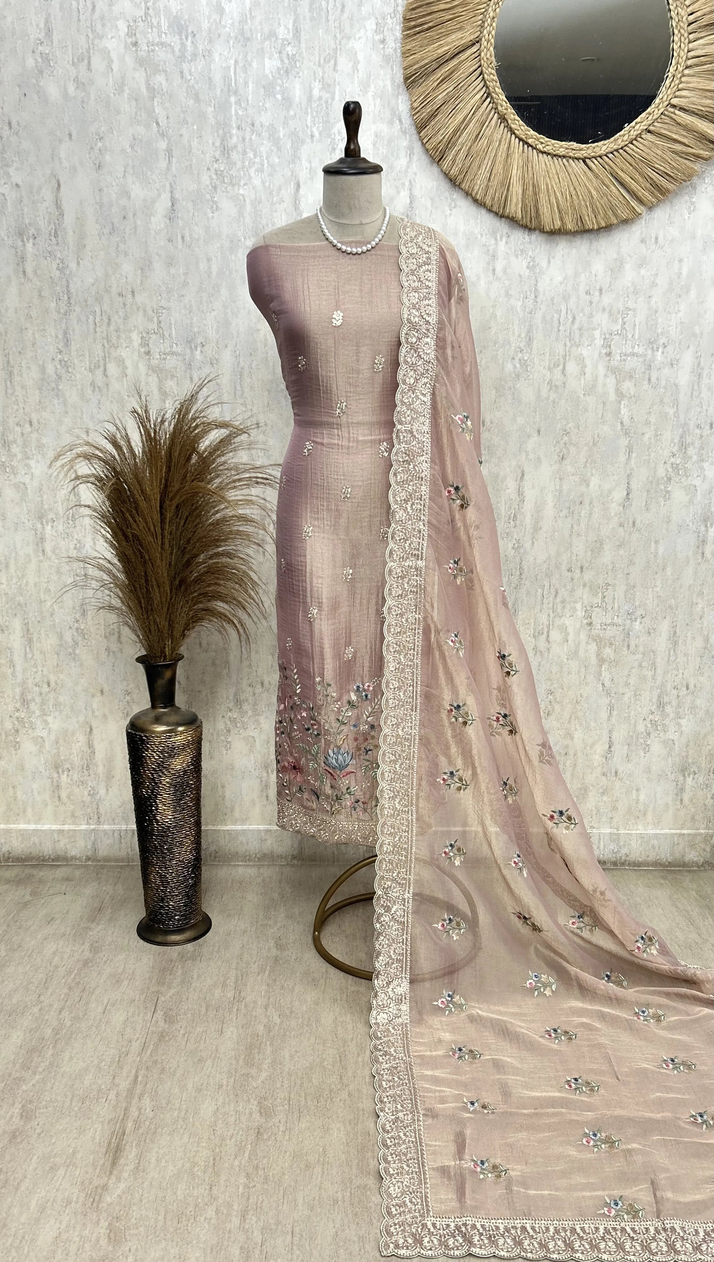 Pastel Garden Grace Unstiched Suit