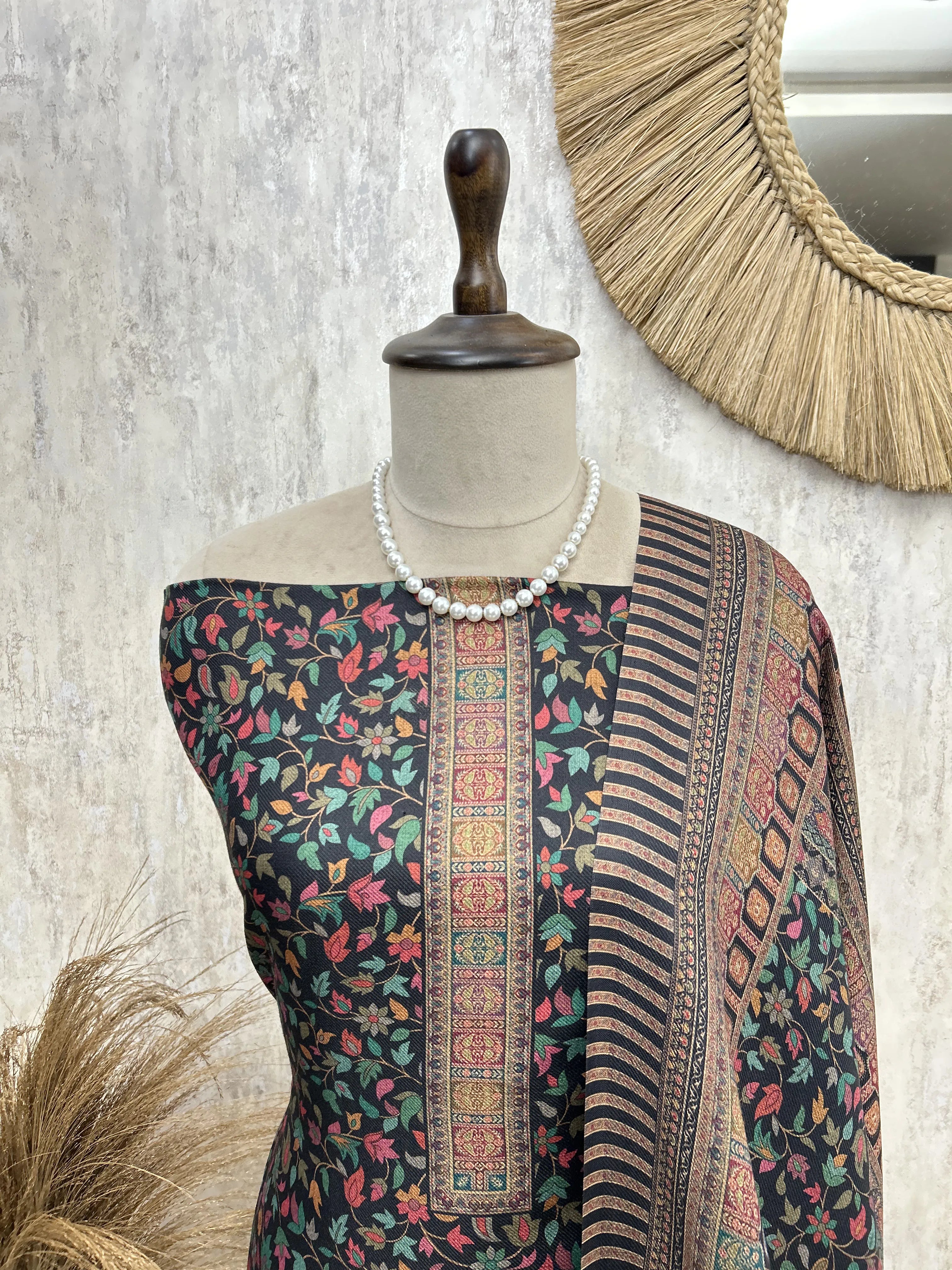 Parampara Floral Grace Unstiched Suit