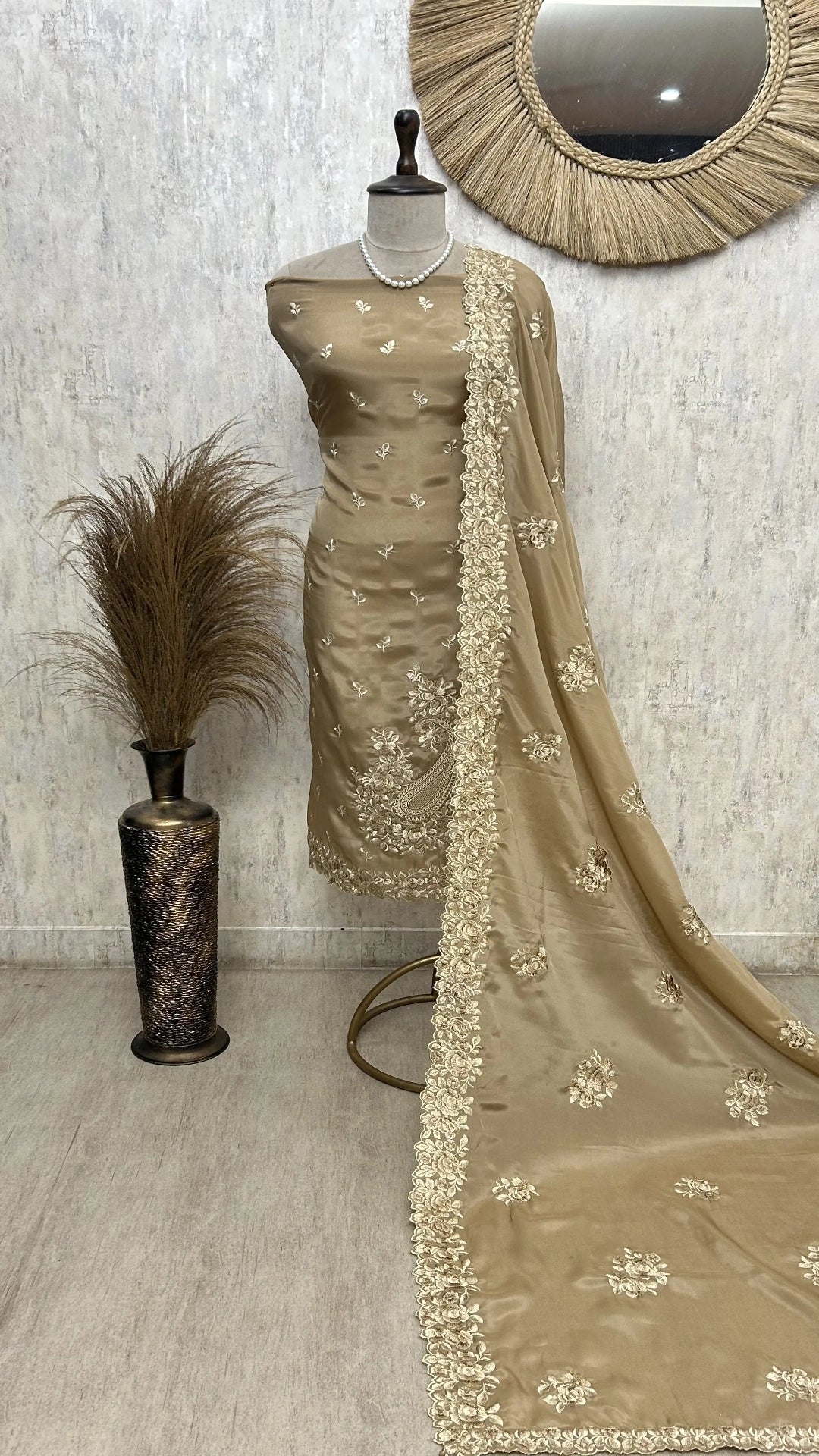 Rose Embroidered Grace Unstiched Suit