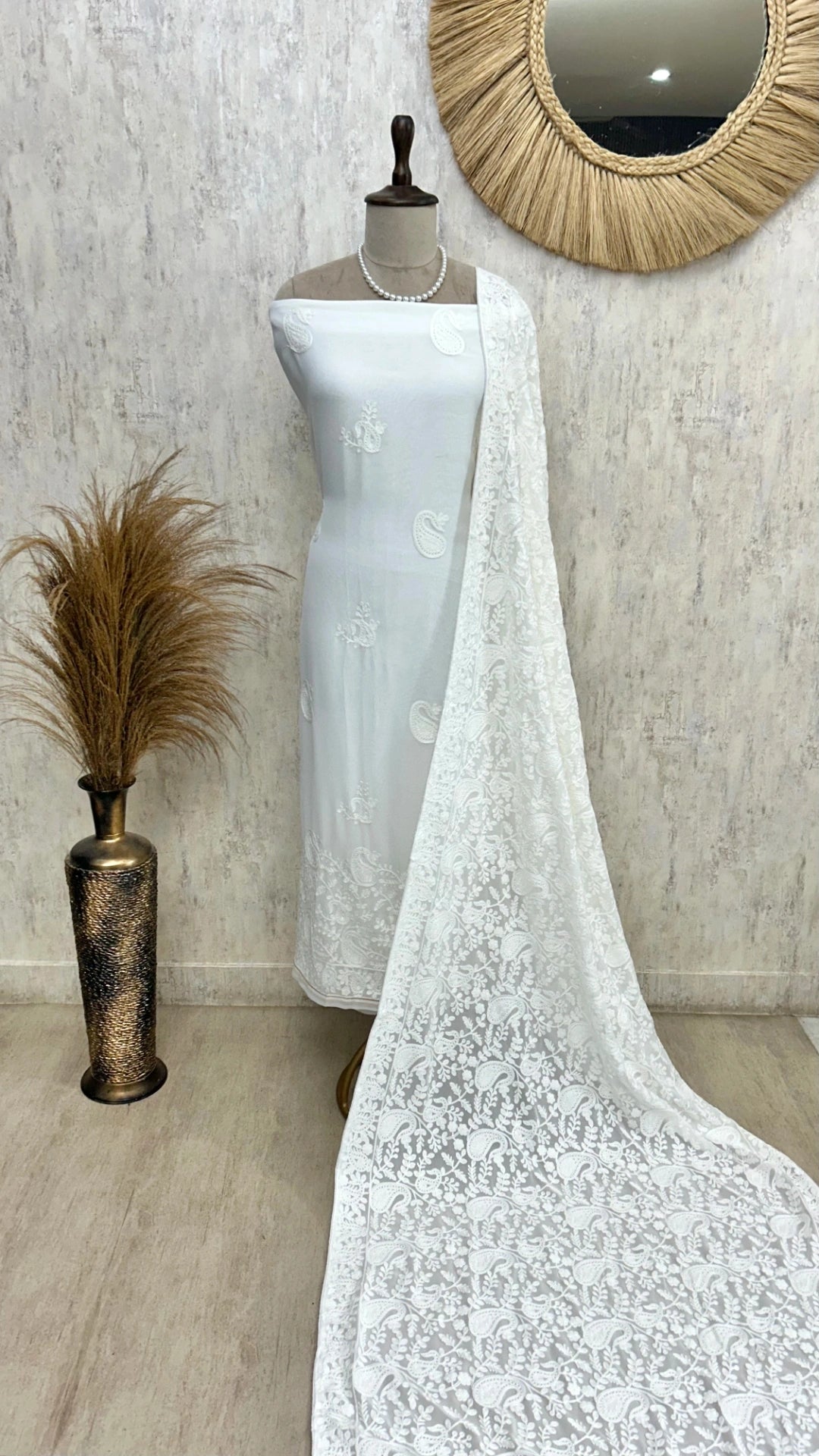 Chikankari Georgette Unstitched Suit Set