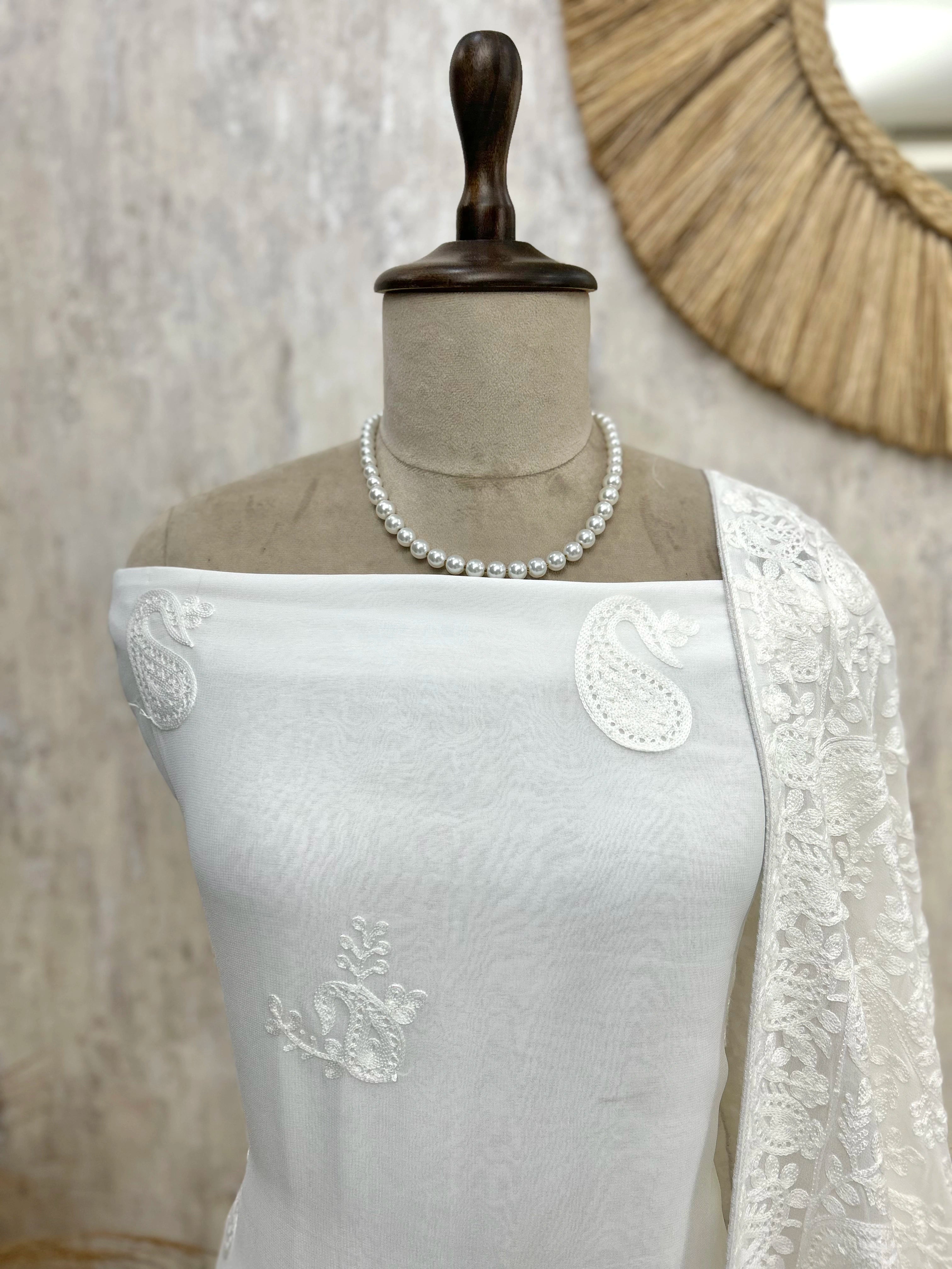 Chikankari Georgette Unstitched Suit Set