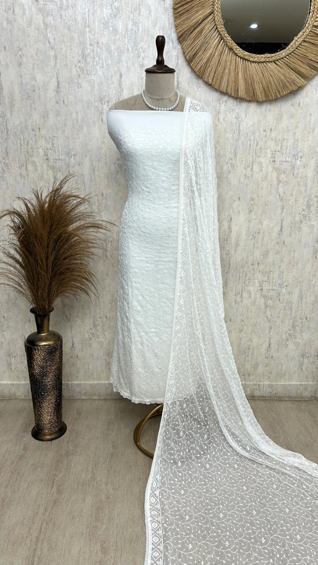 Chikankari Georgette Unstitched Suit Set