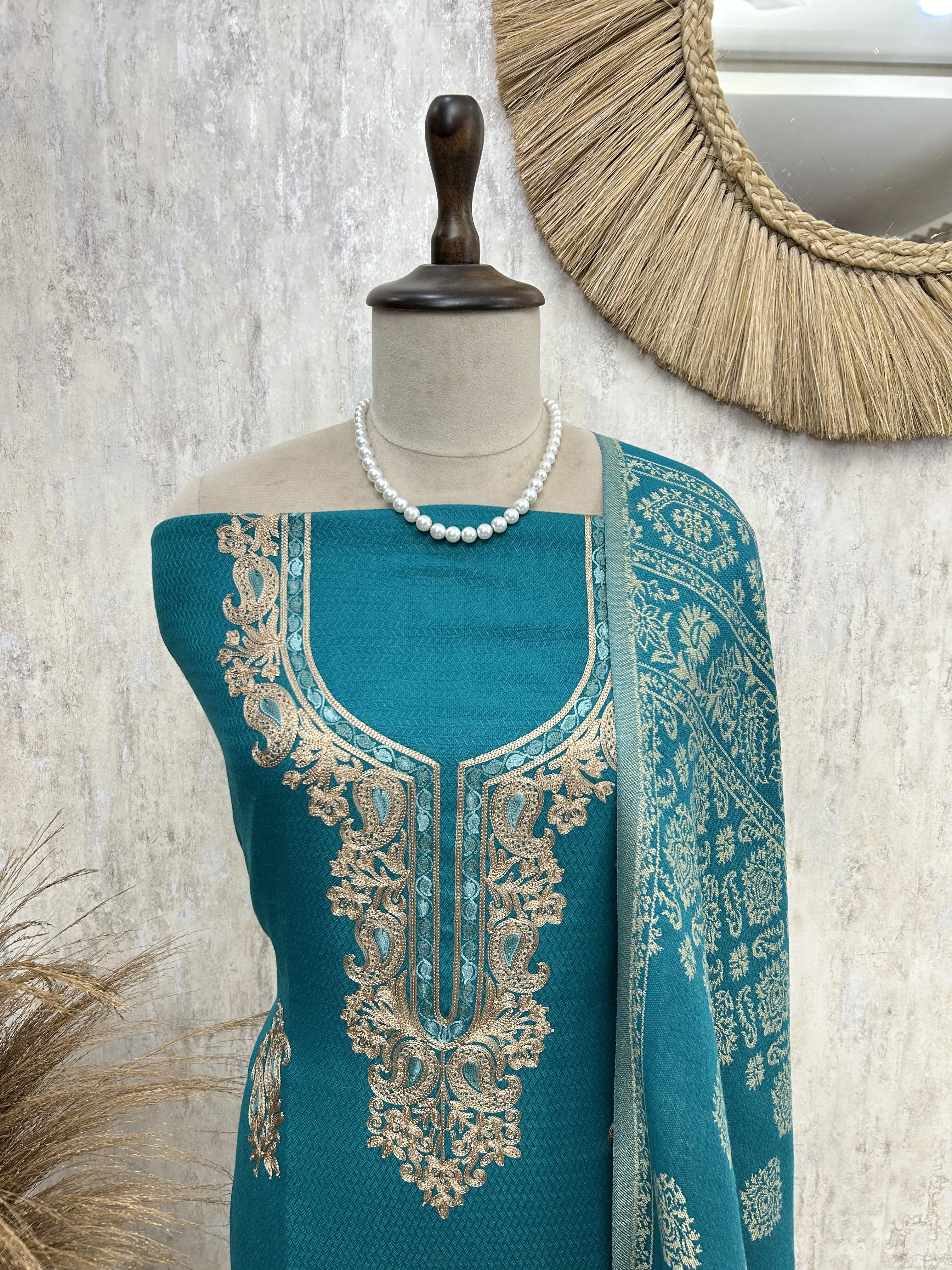 Royal Teal Unstiched Suit