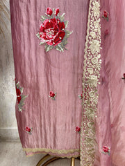 Golden Floral Charm Unstiched Suit