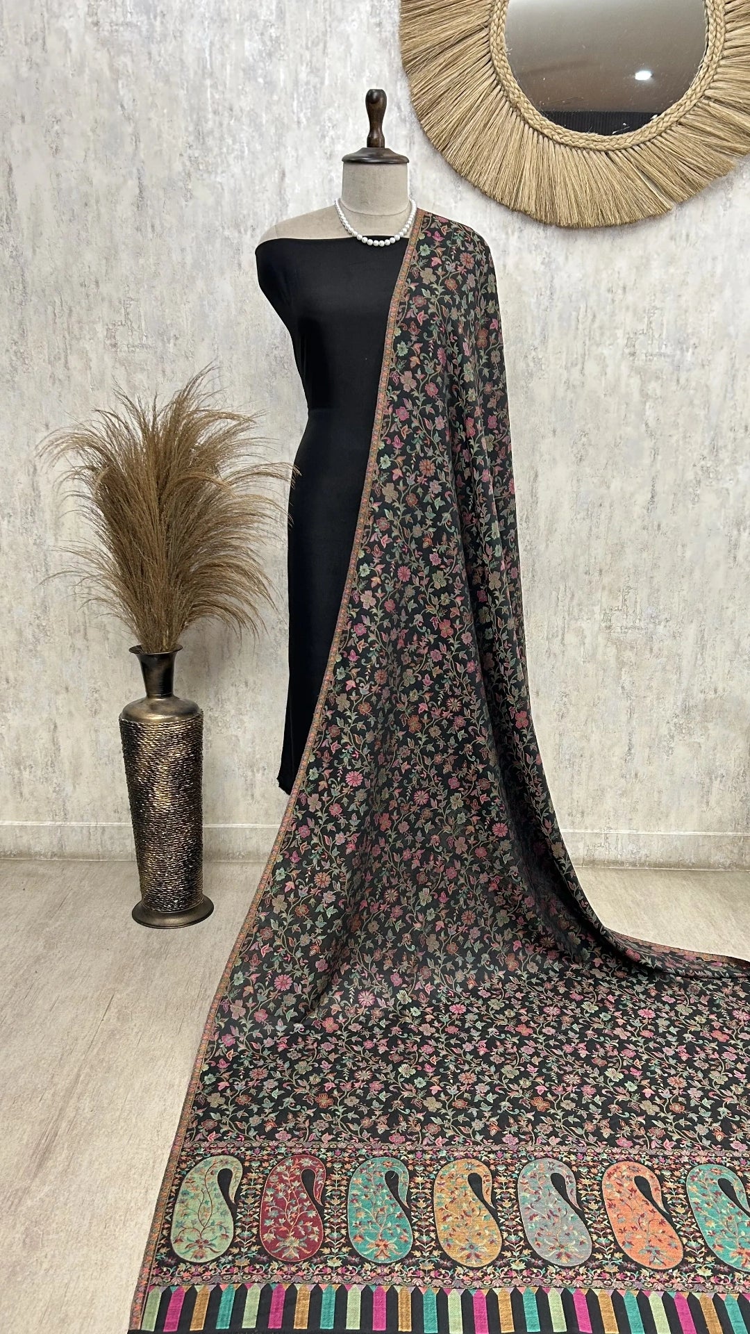 Non Reversible Semi Pashmina Unisex Shawls With Curated Box Packaging