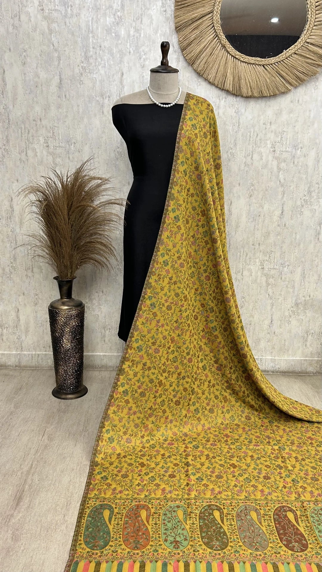 Non Reversible Semi Pashmina Unisex Shawls With Curated Box Packaging