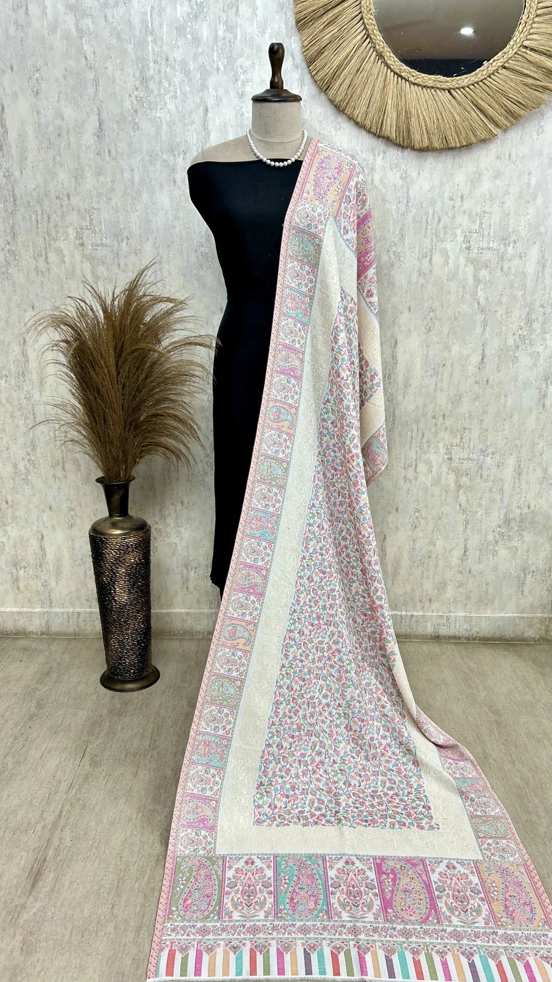 Non Reversible Semi Pashmina Unisex Stole With Curated Box Packaging