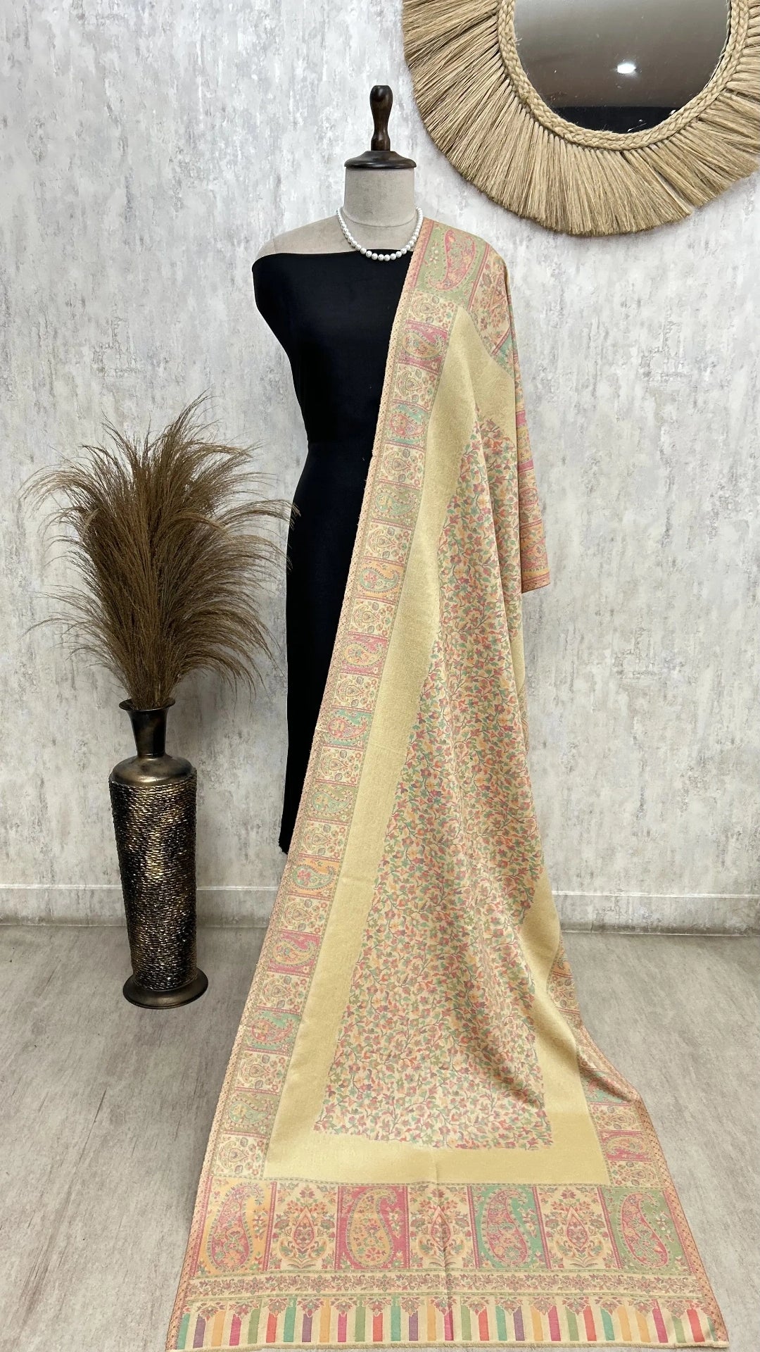 Non Reversible Semi Pashmina Unisex Stole With Curated Box Packaging