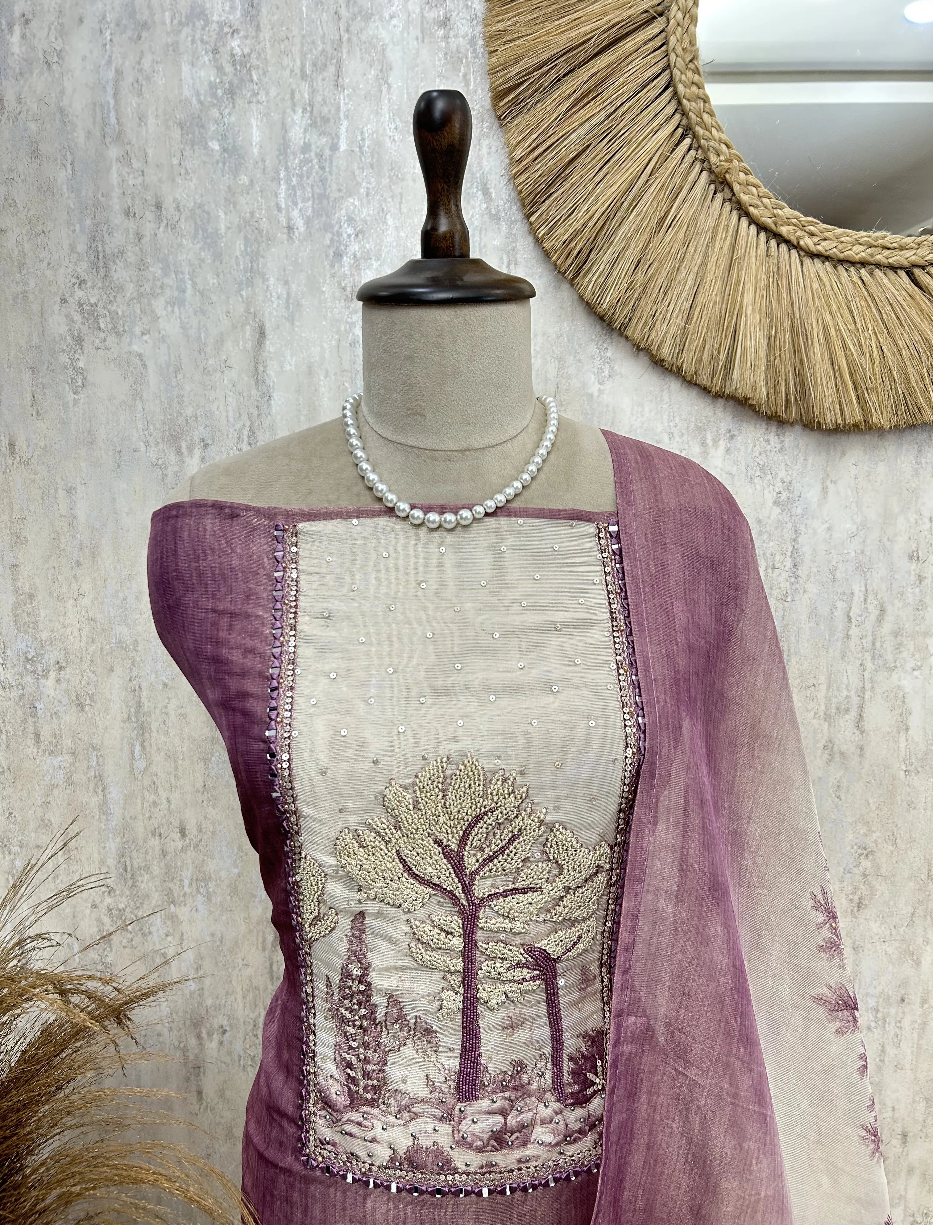 Pastel Grace Unstiched Suit