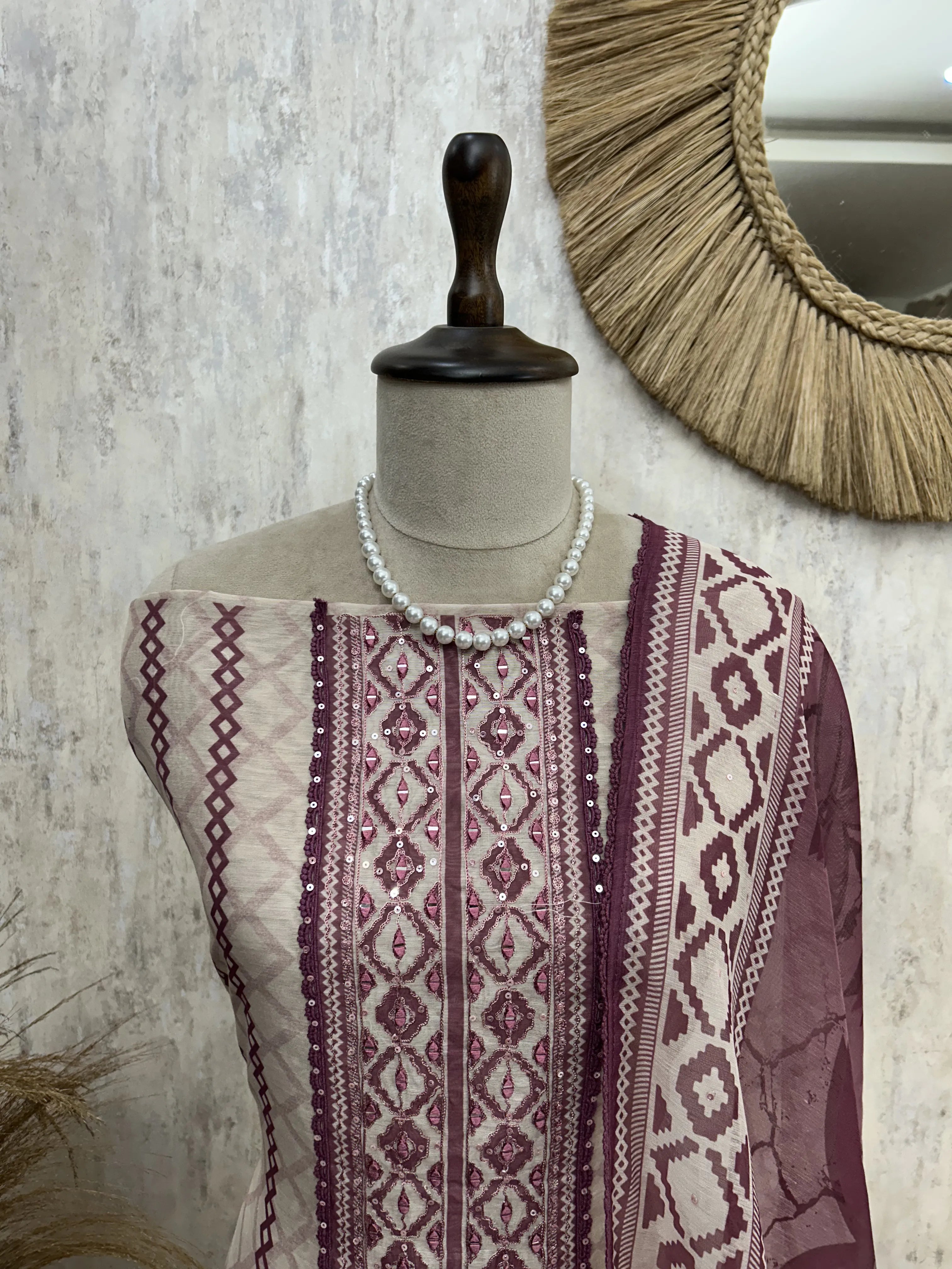 Elegant Ikat Impressions Unstiched Suit