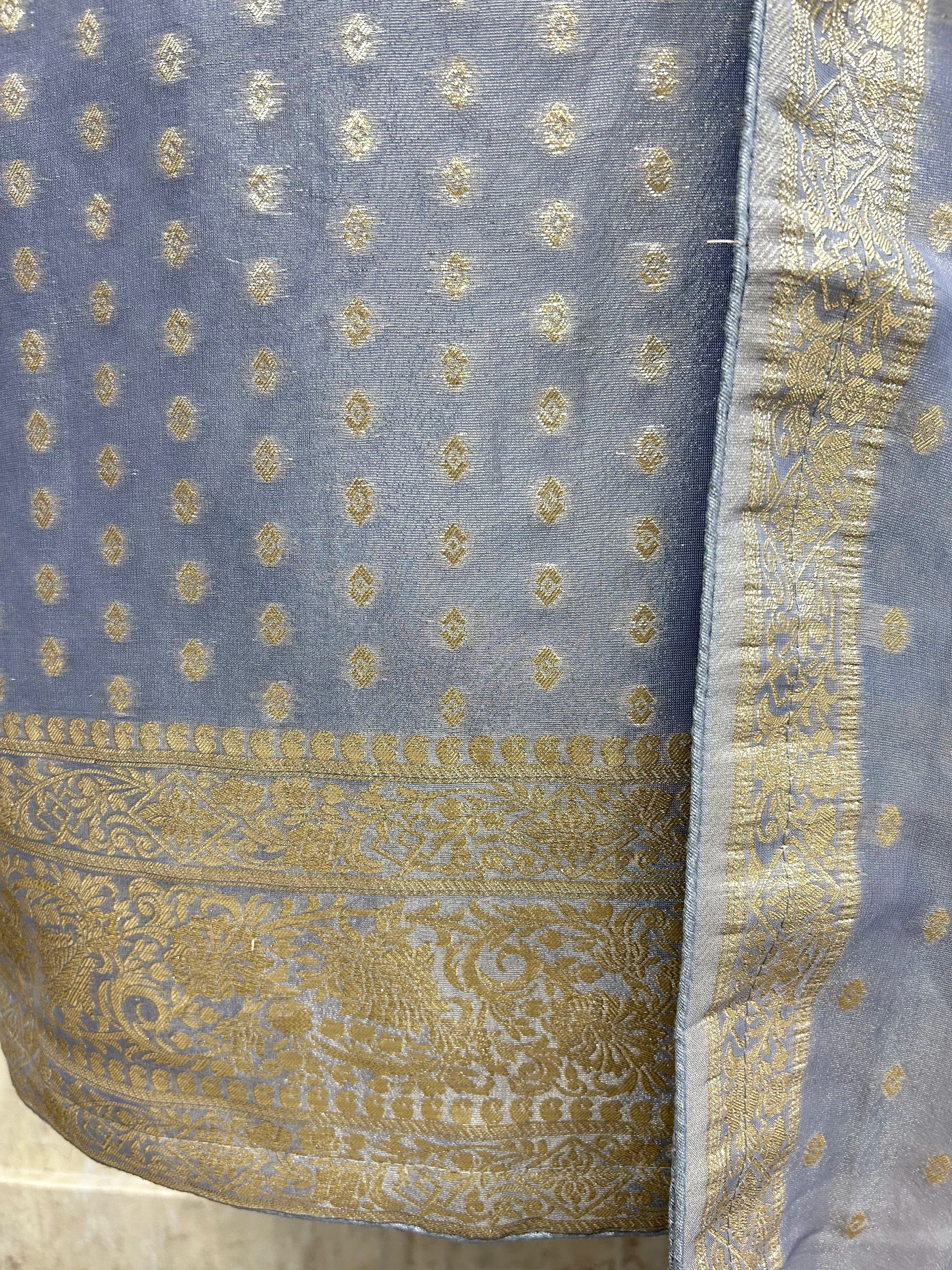 Zardozi Work On Tissue Unstitched Suit Set