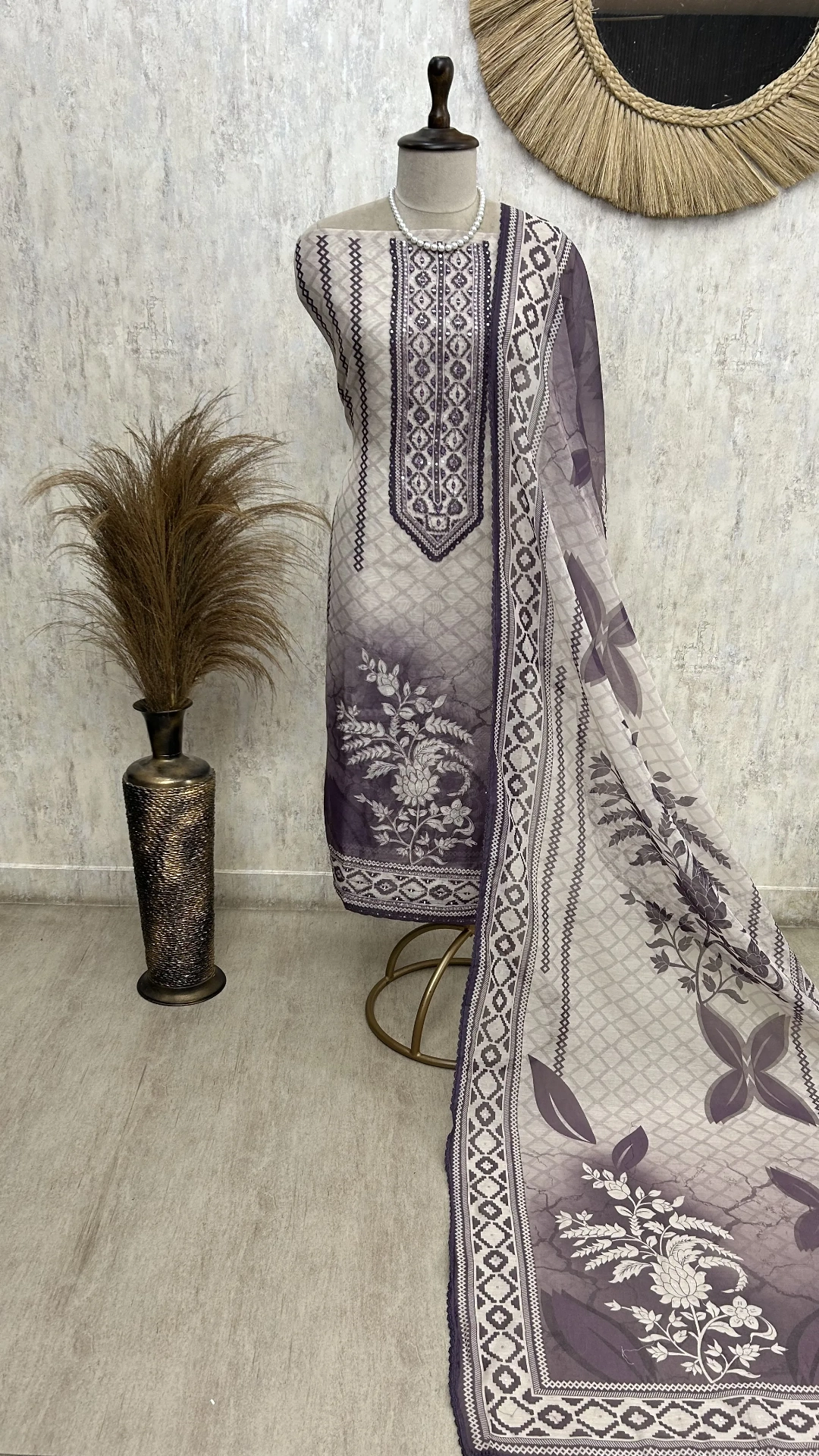 Elegant Ikat Impressions Unstiched Suit