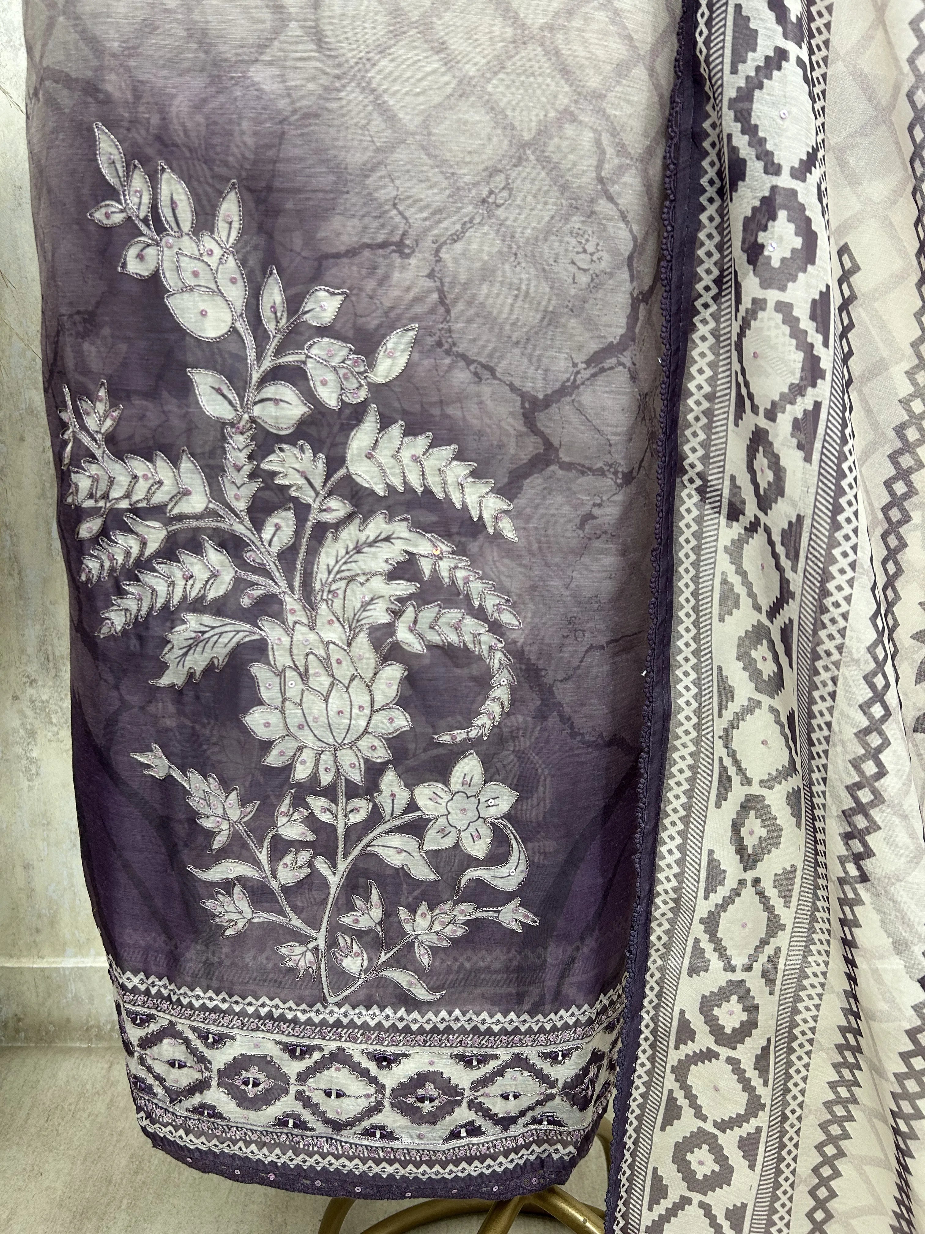 Elegant Ikat Impressions Unstiched Suit