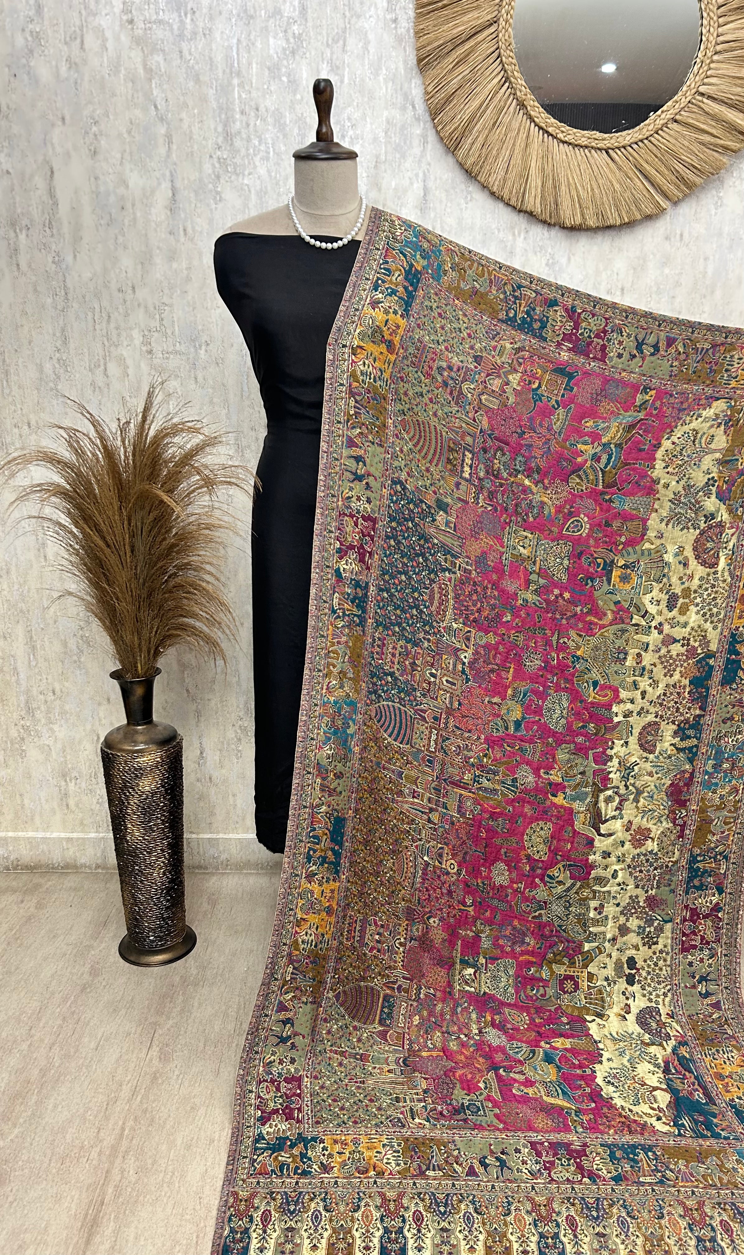 Reversible Semi Pashmina Unisex Shawls With Curated Box Packaging