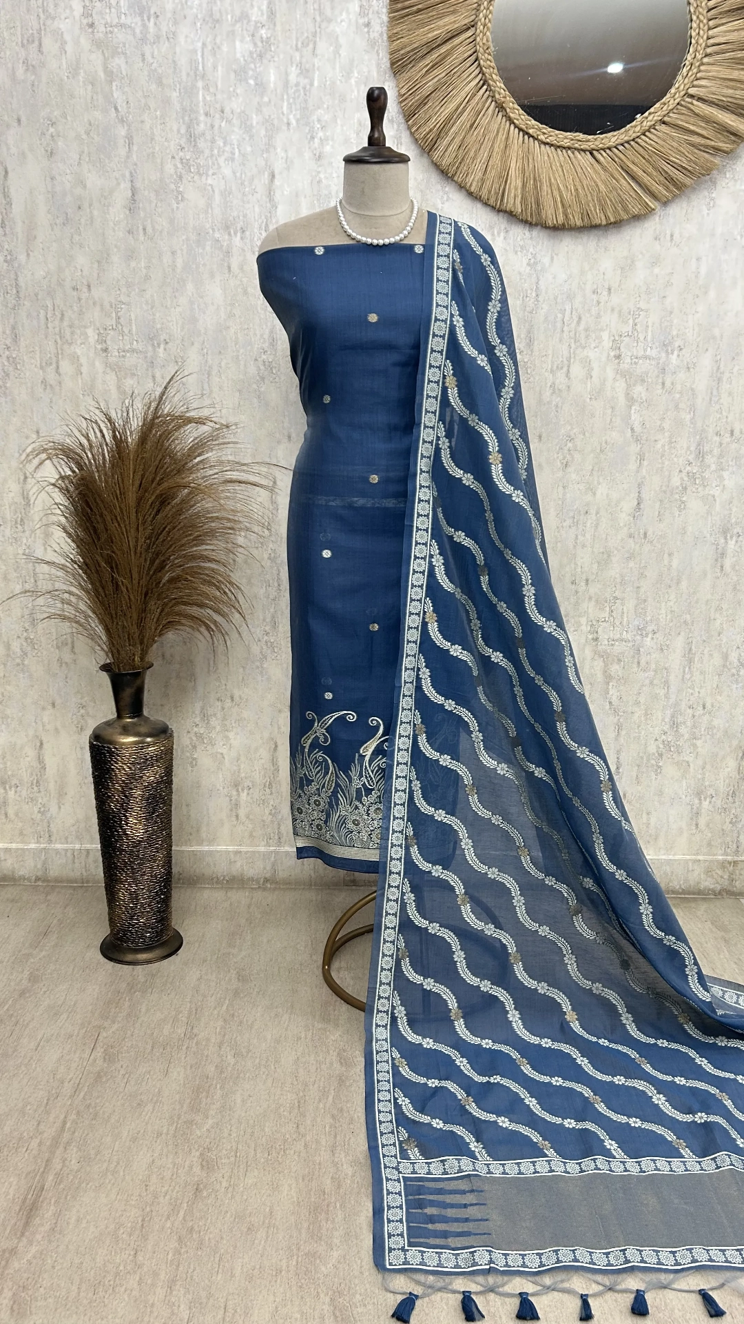 Indigo Heritage Elegance Unstiched Suit