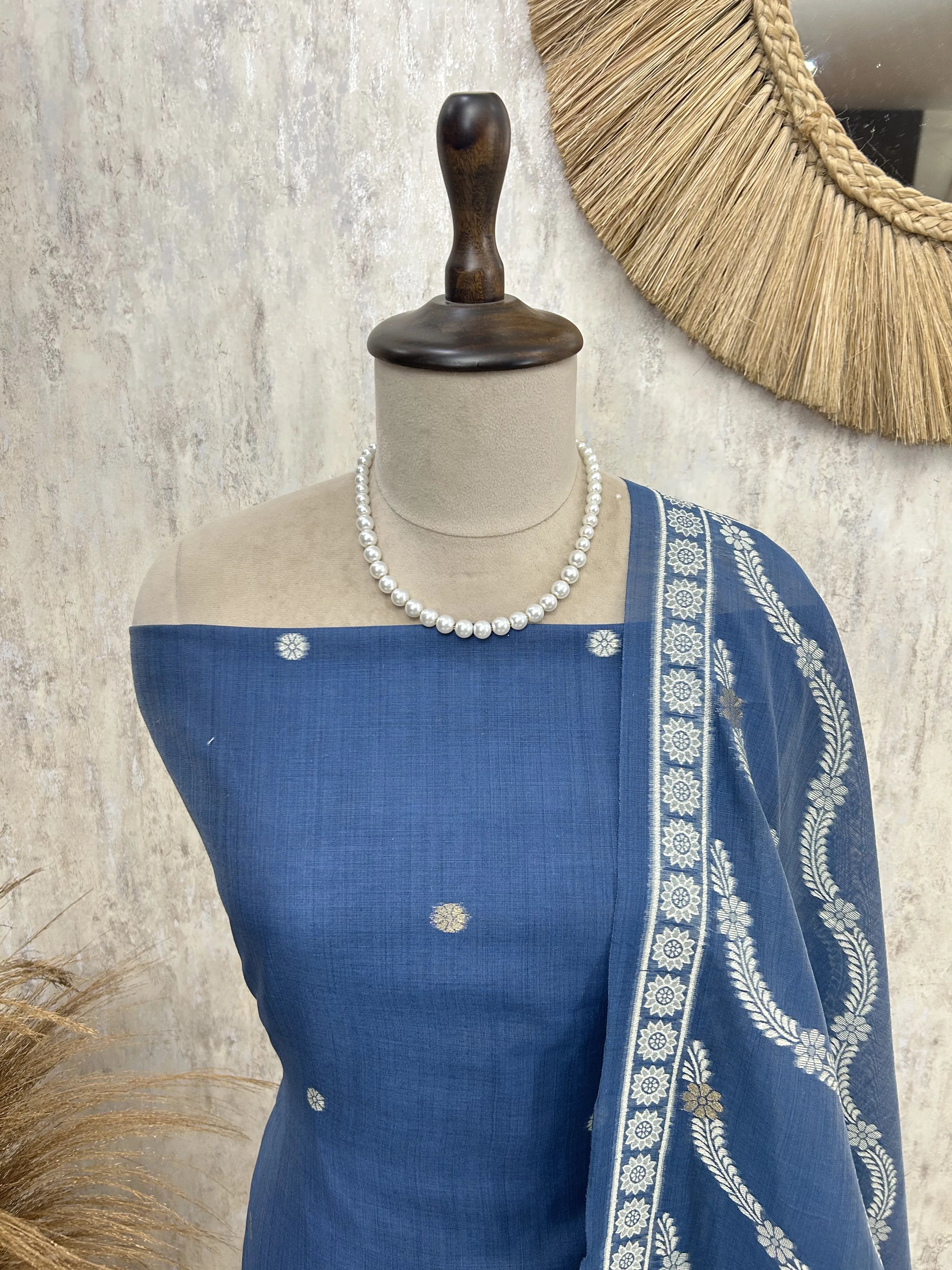 Indigo Heritage Elegance Unstiched Suit
