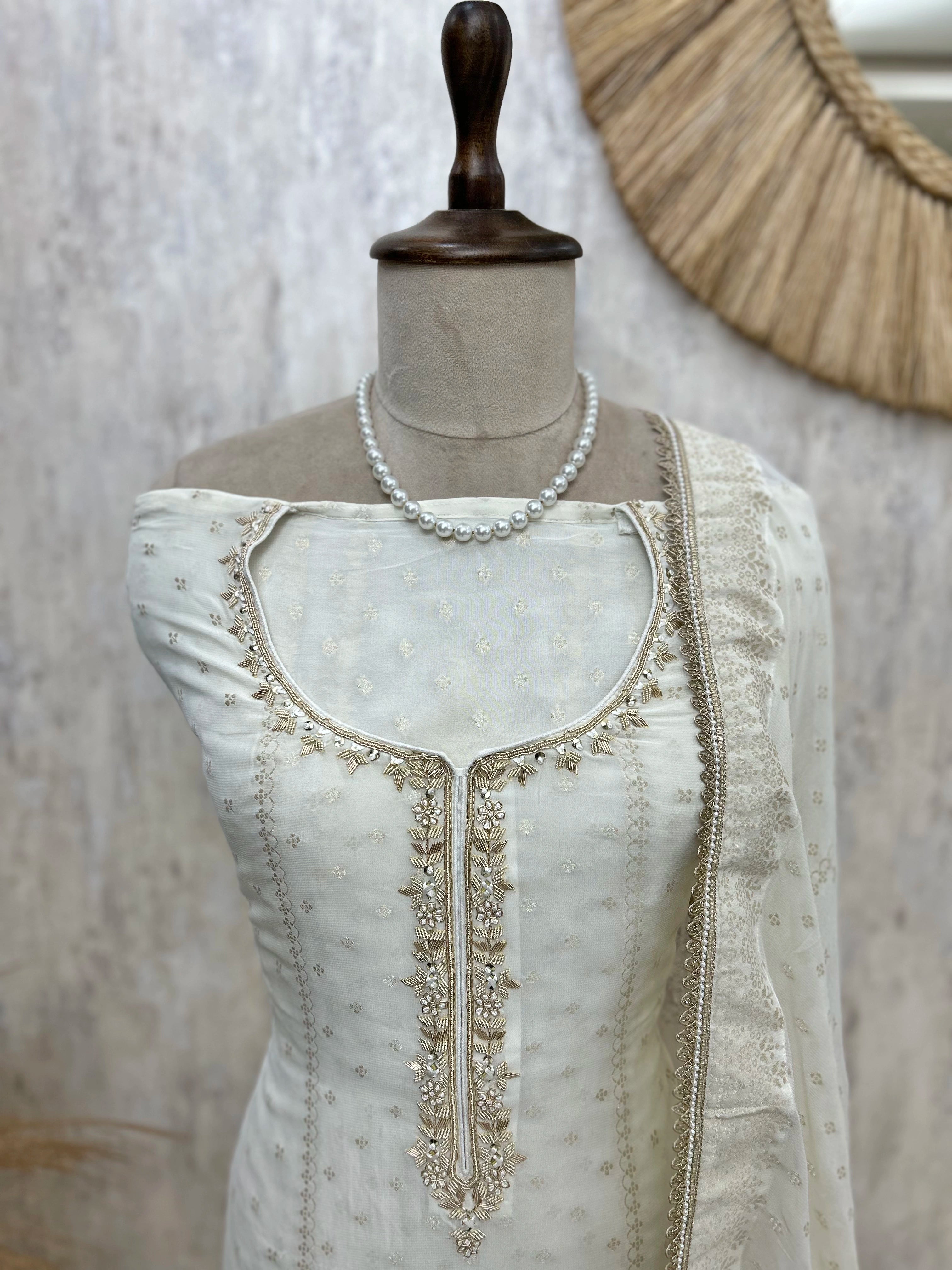 Pure Organza Unstitched Suit Set