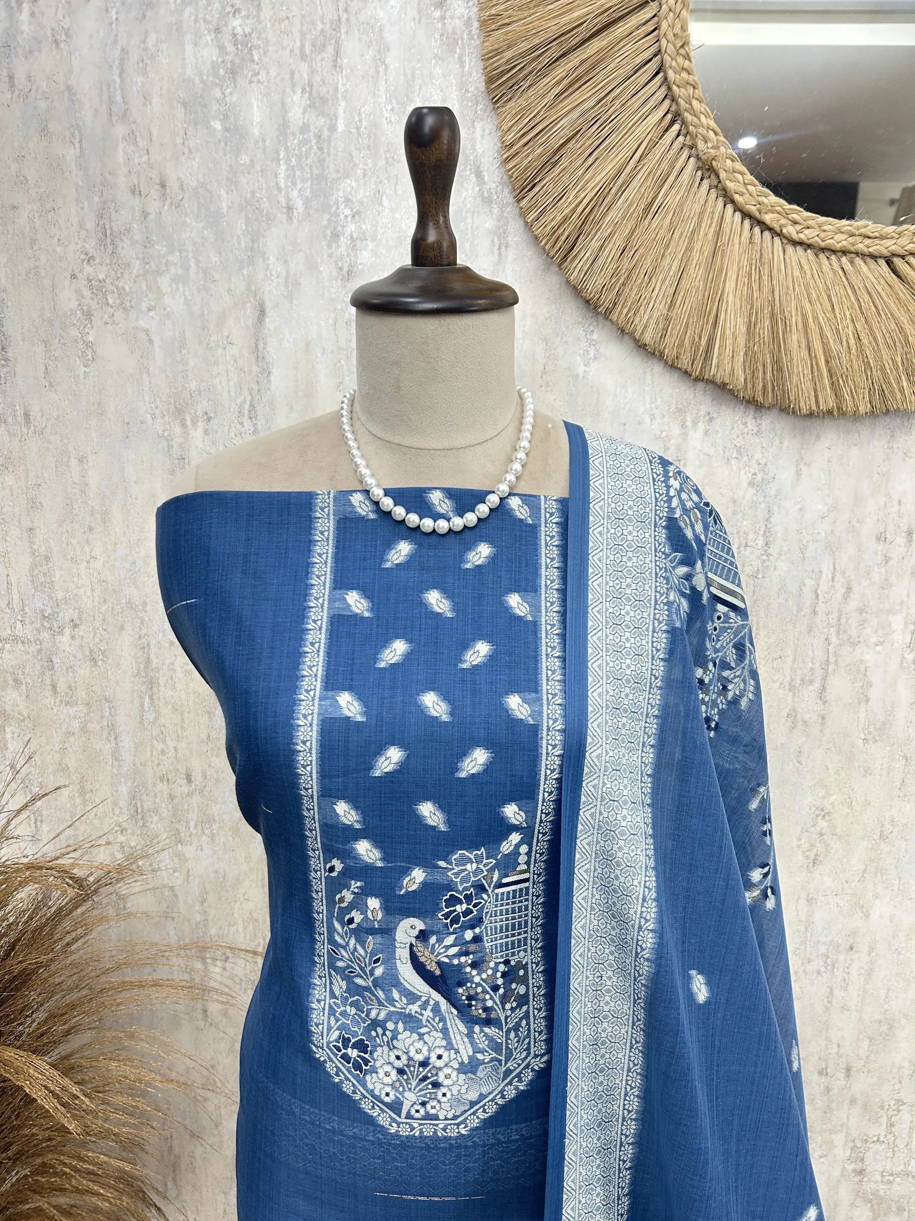 Indigo Heritage Elegance Unstiched Suit