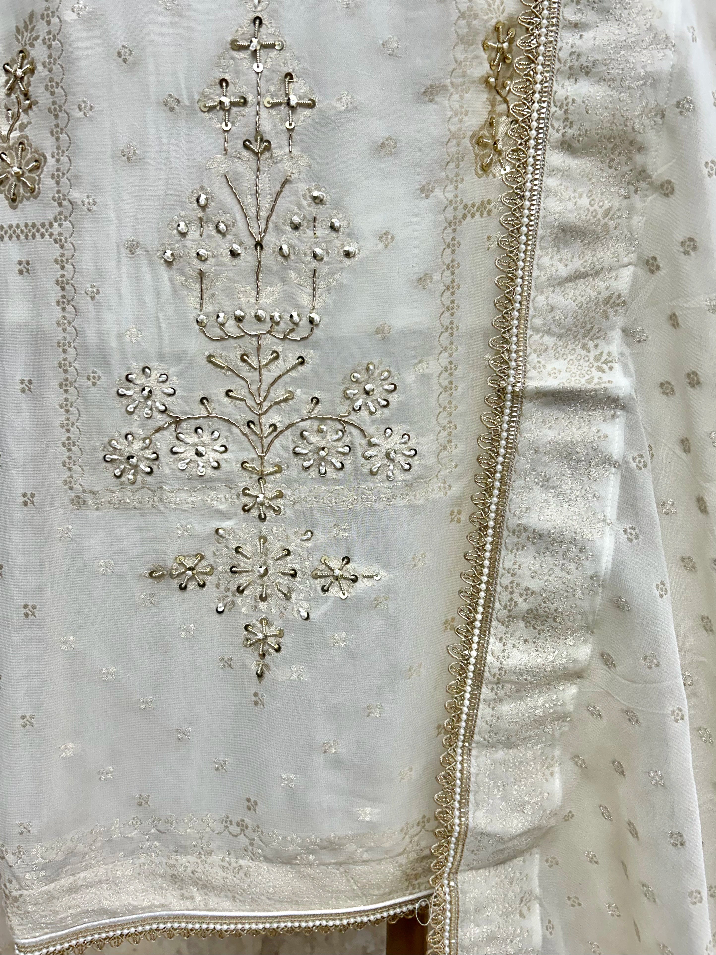 Pure Organza Unstitched Suit Set