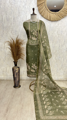 Forest Green Heritage Unstiched Suit