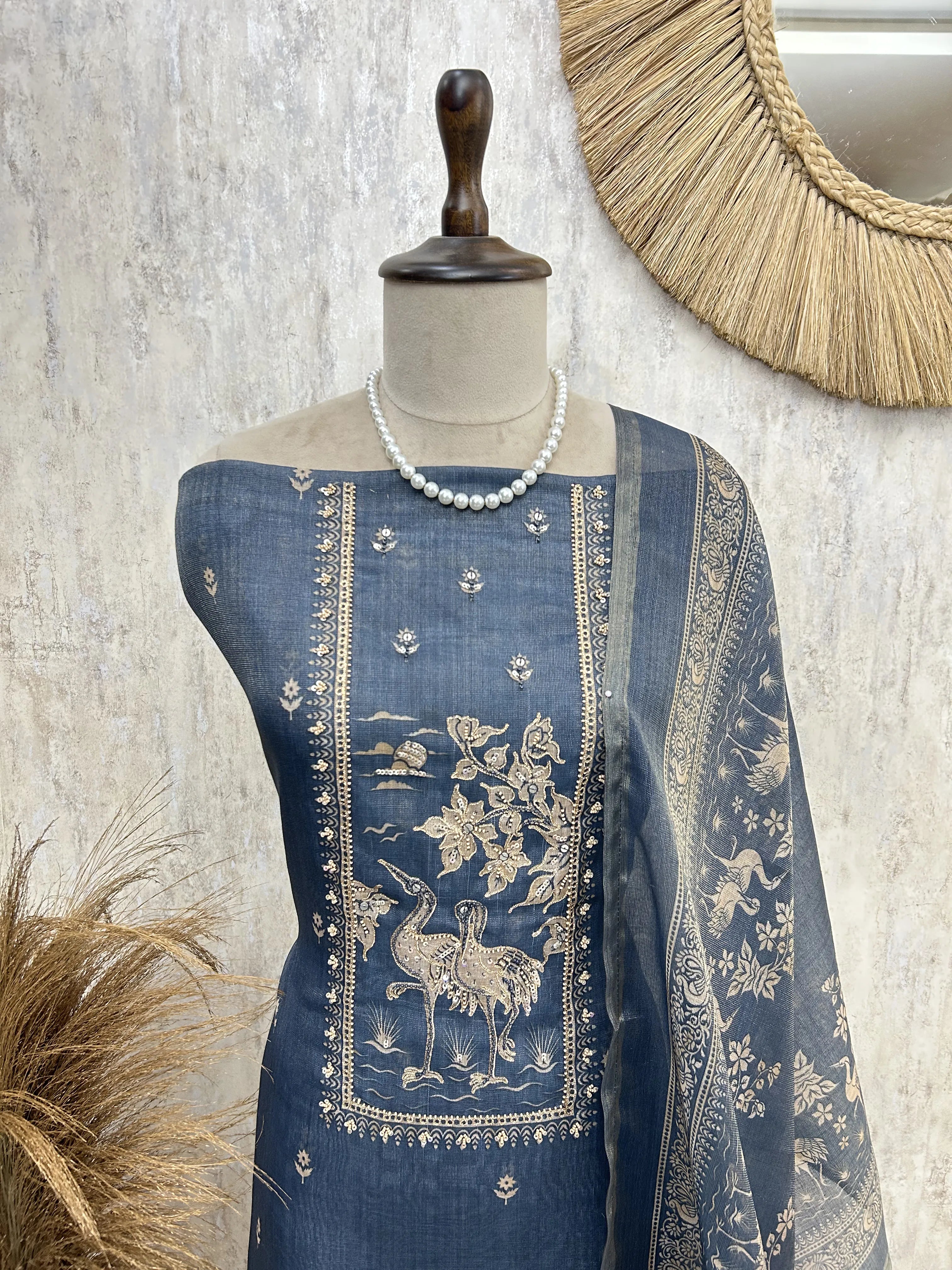 Forest Green Heritage Unstiched Suit