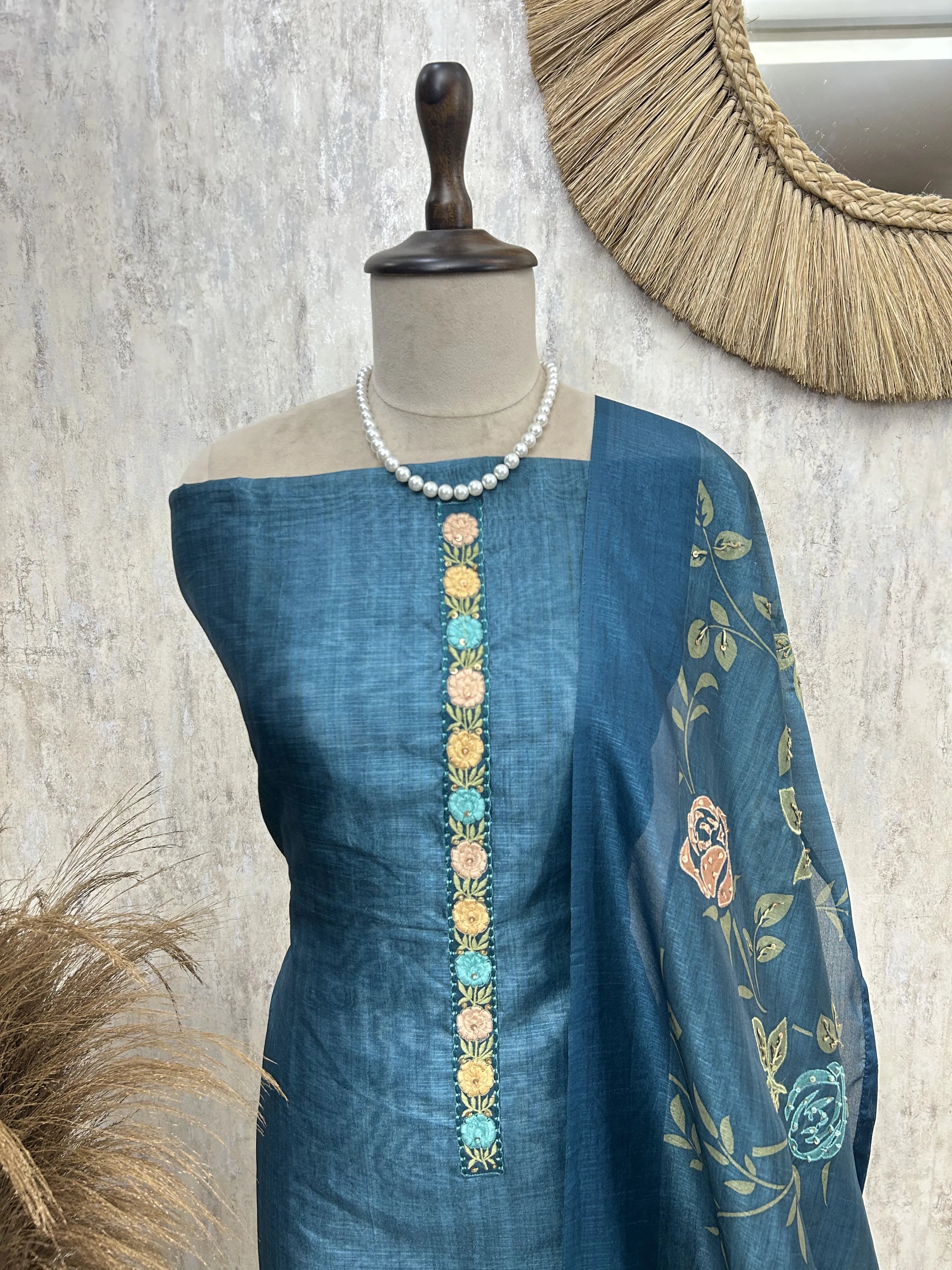 Nature Toned Elegance Unstiched Suit