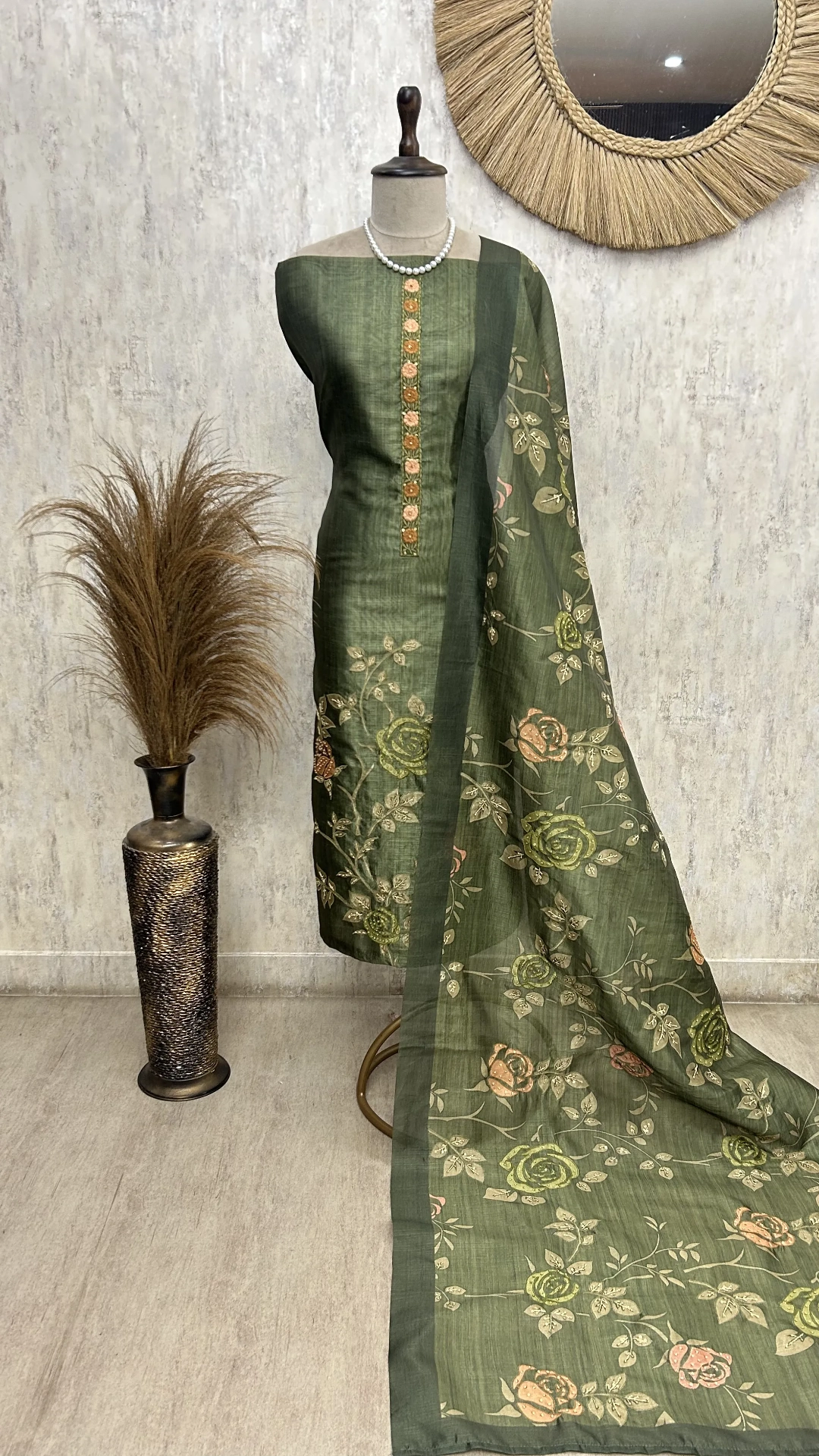 Nature Toned Elegance Unstiched Suit