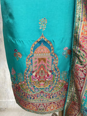 Royal Teal Elegance Unstiched Suit