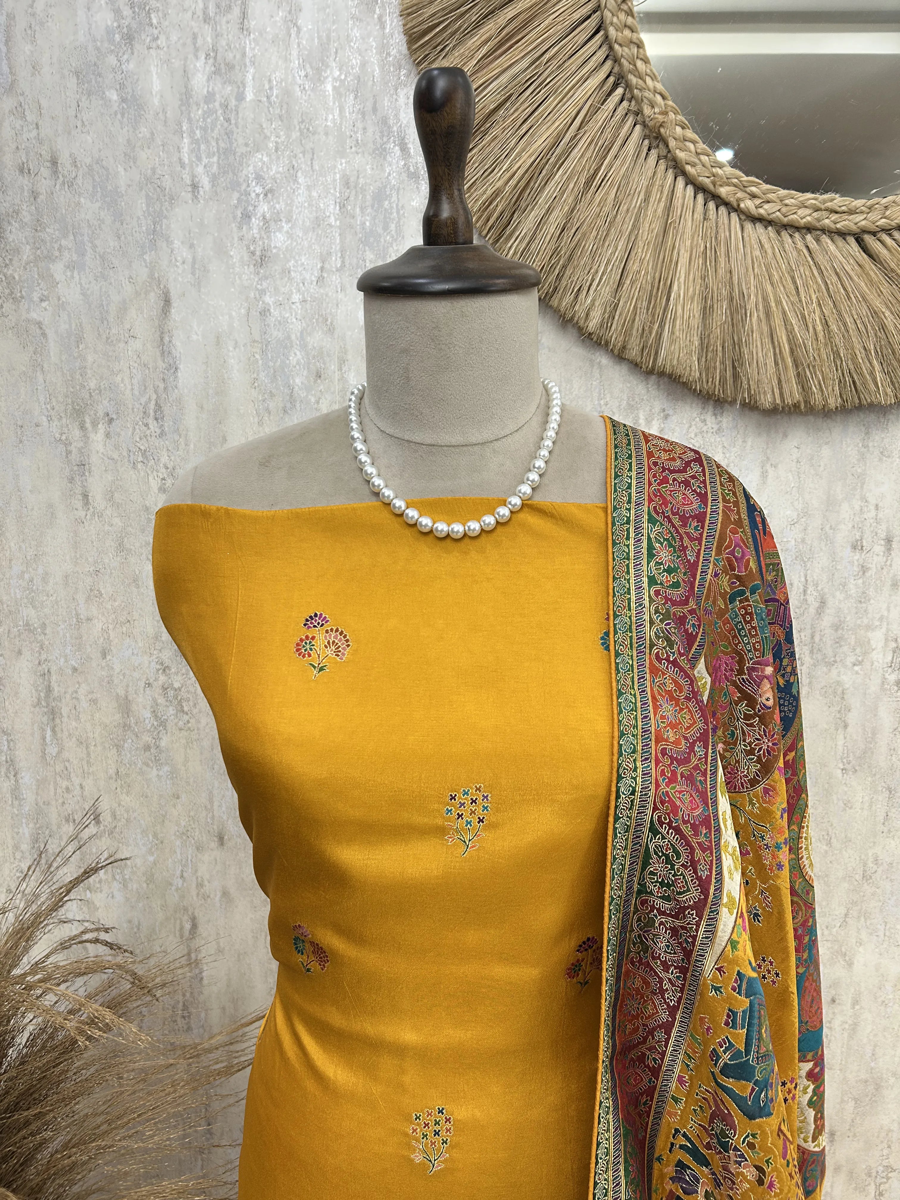 Royal Teal Elegance Unstiched Suit